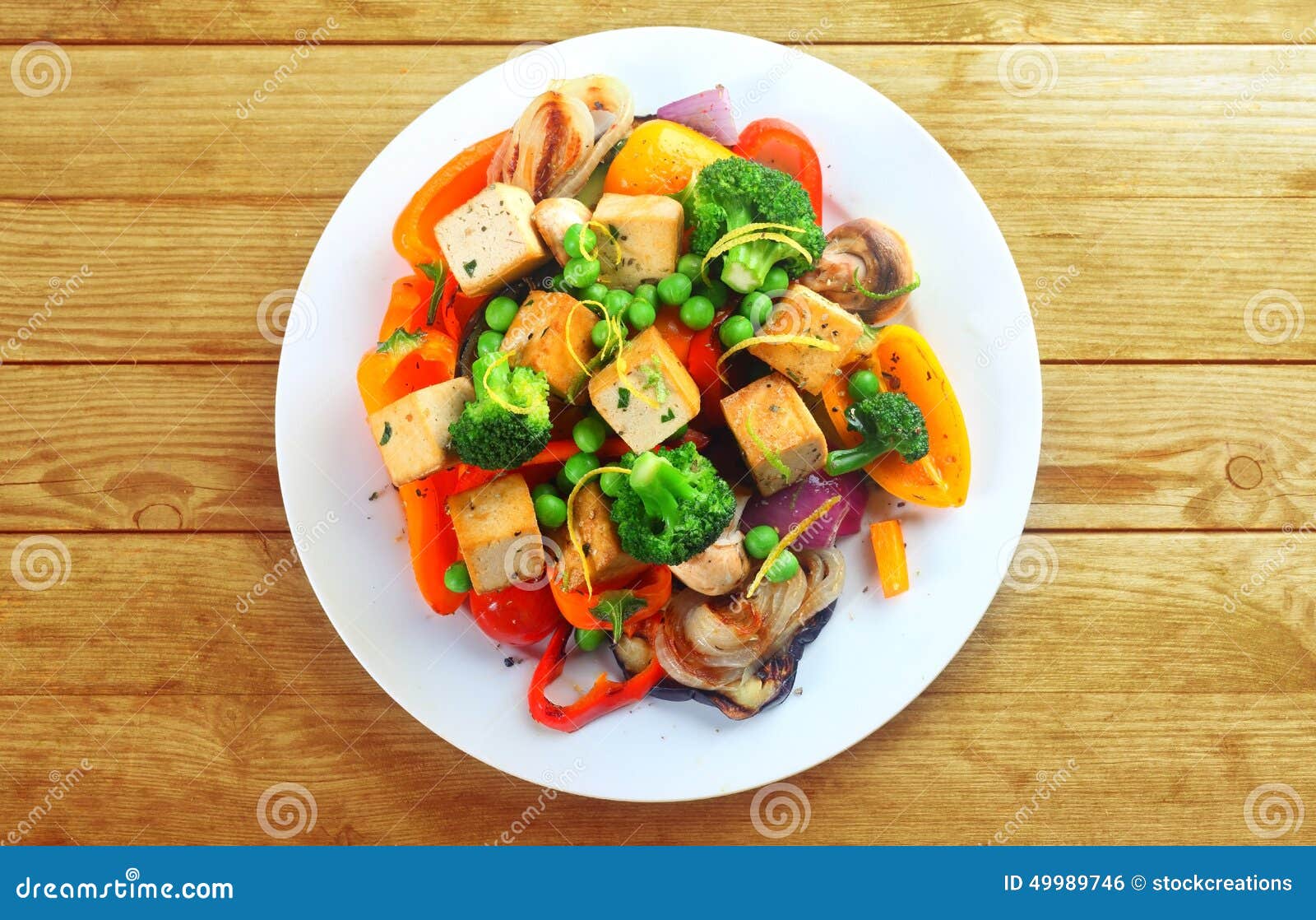 Grilled Roast Vegetables with Tofu Stock Photo - Image of cheese, curd