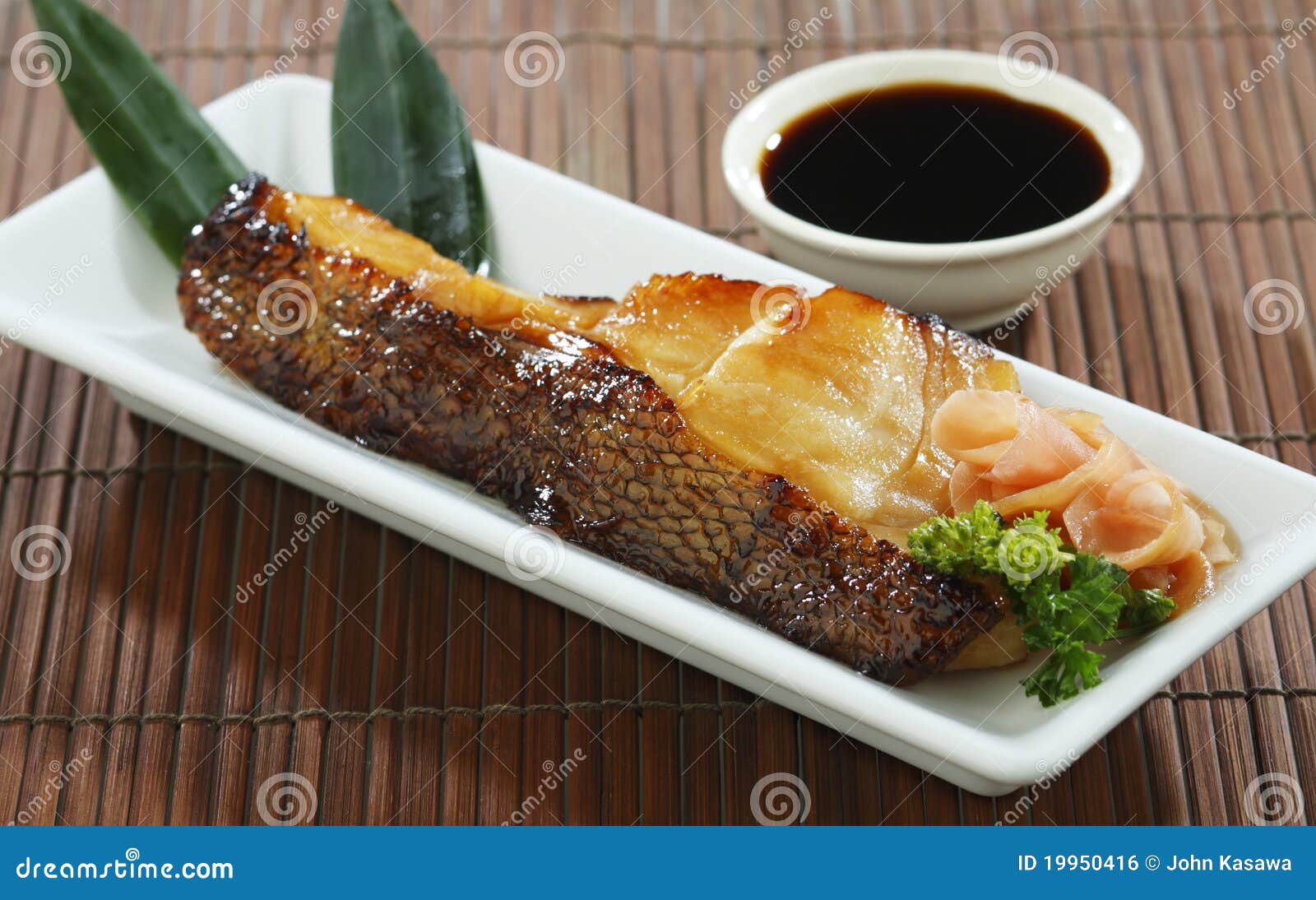 Grilled Saba Fish with Sauce Isolated Stock Photo Image of saba