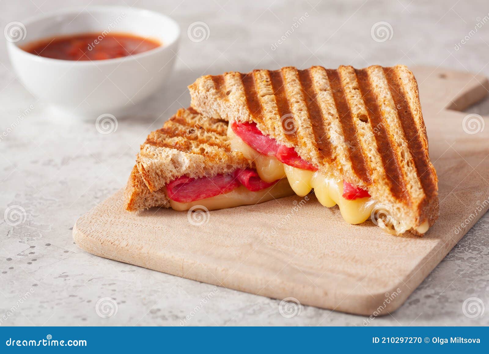 Grilled Salami and Cheese Sandwich Stock Photo Image of appetizer