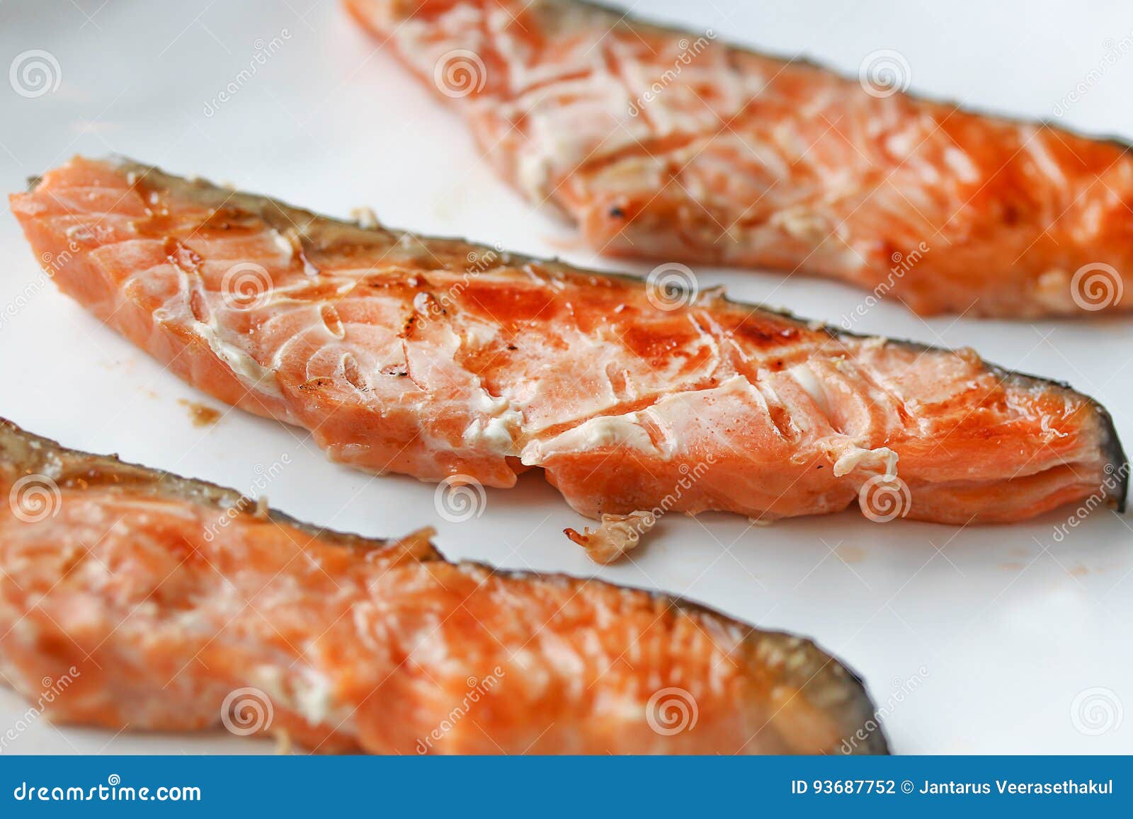 Grilled salmon. stock photo. Image of grill, food, delicious 93687752