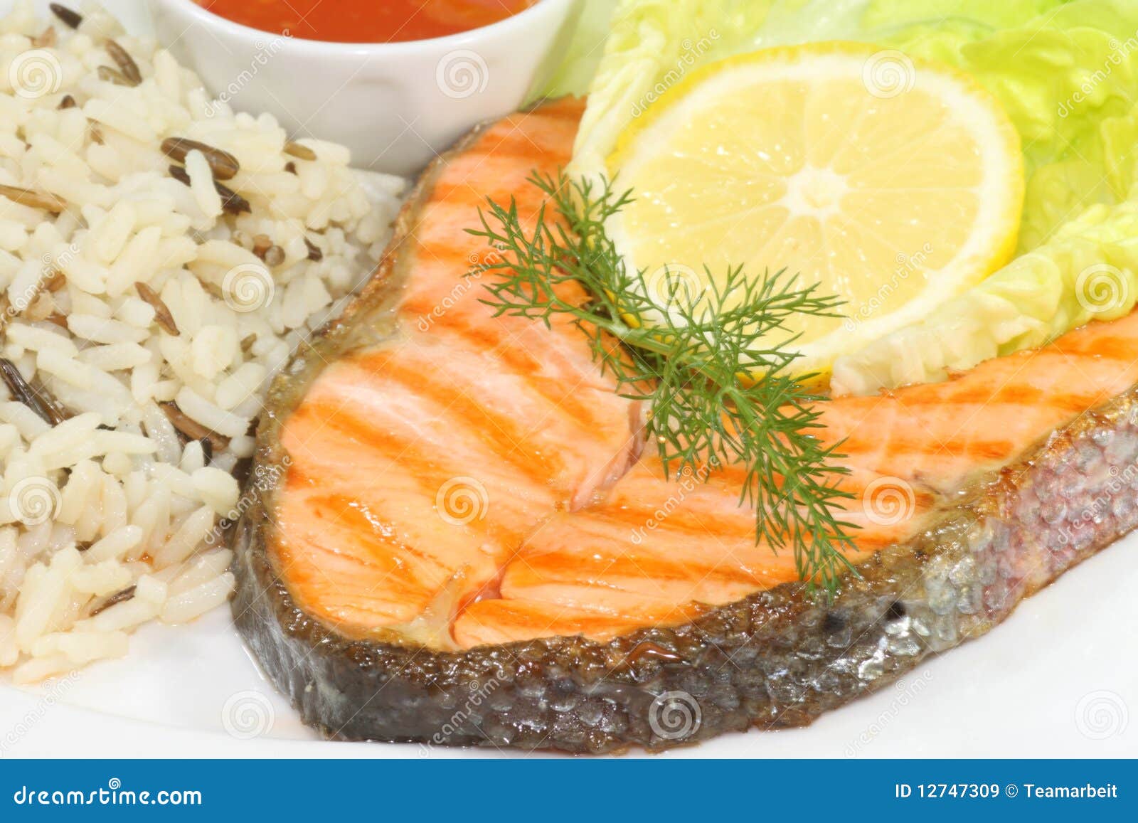 Grilled salmon trout steak stock image. Image of cooking 12747309