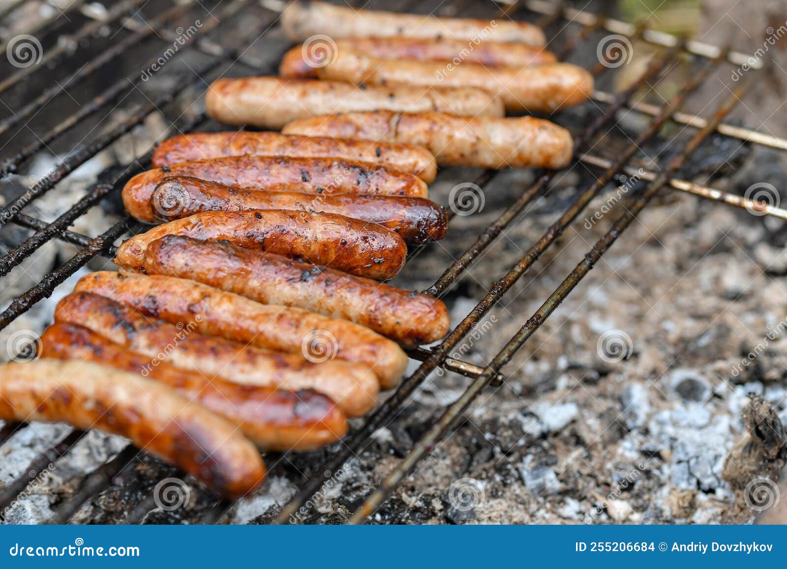Grilled Sausages on the Fire are on the Grill and are Ready To Eat Stock Photo Image of dinner