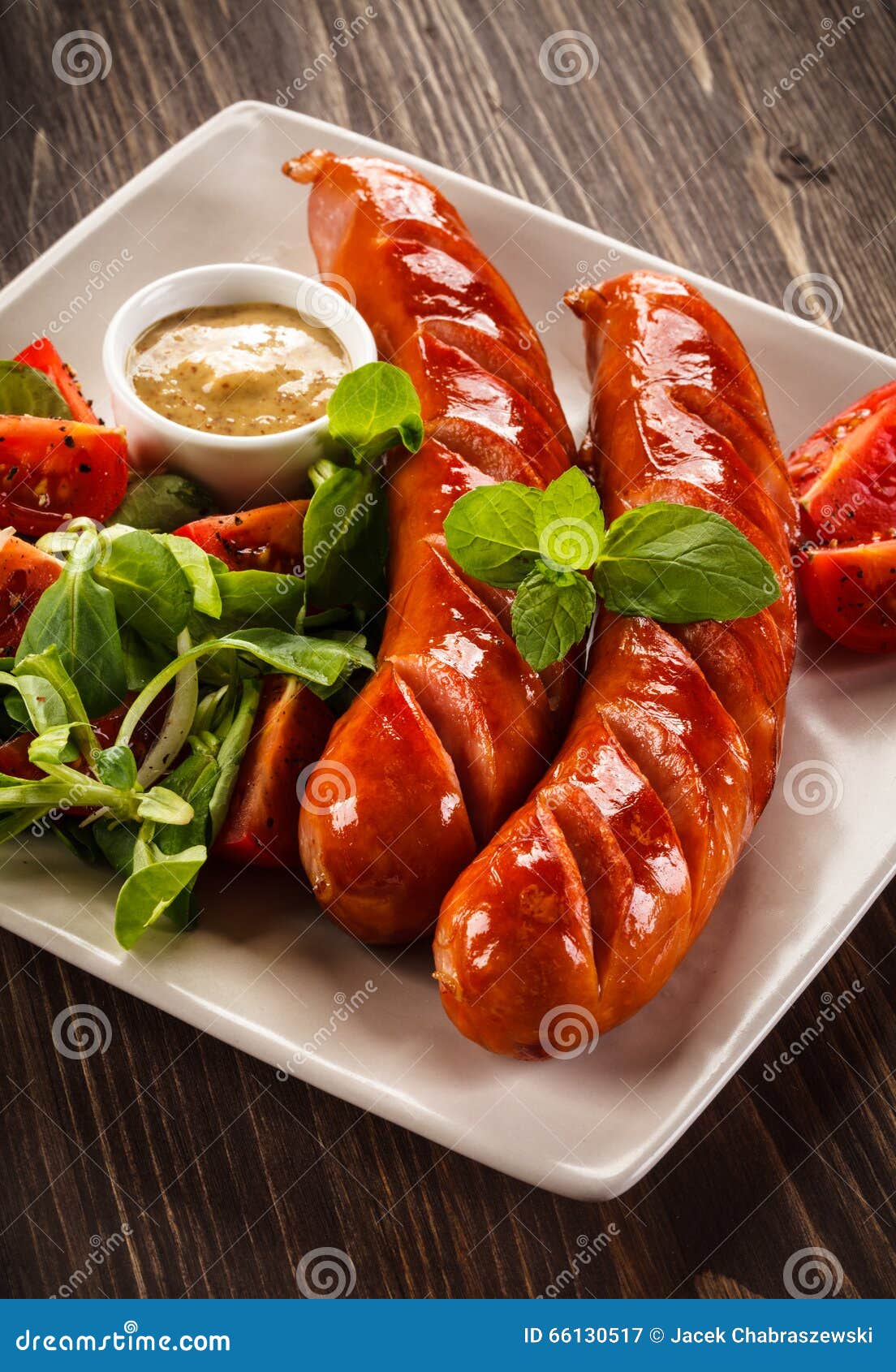 Grilled sausages stock image. Image of grilled, closeup 66130517