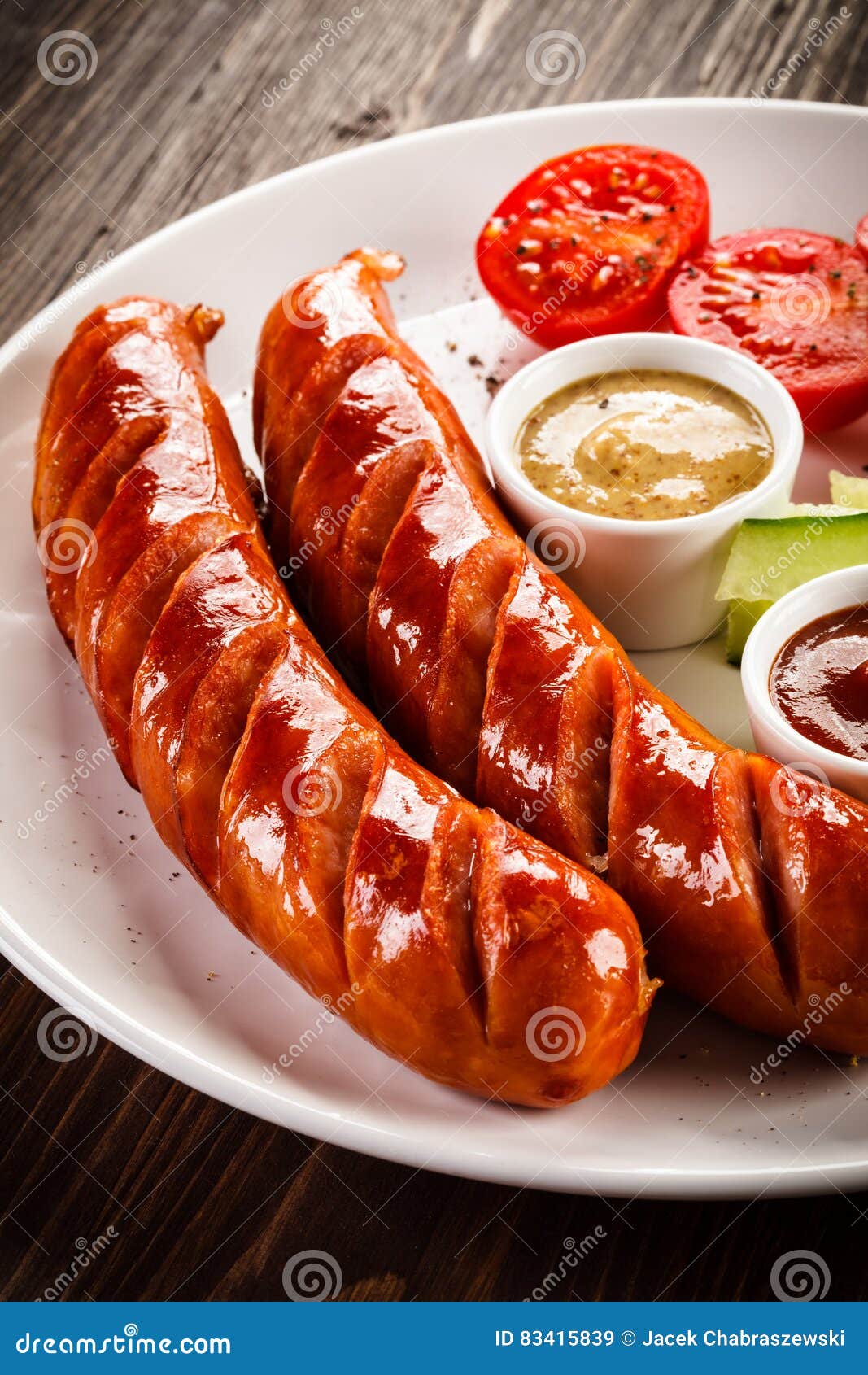 Grilled sausages stock image. Image of barbecued, dish 83415839