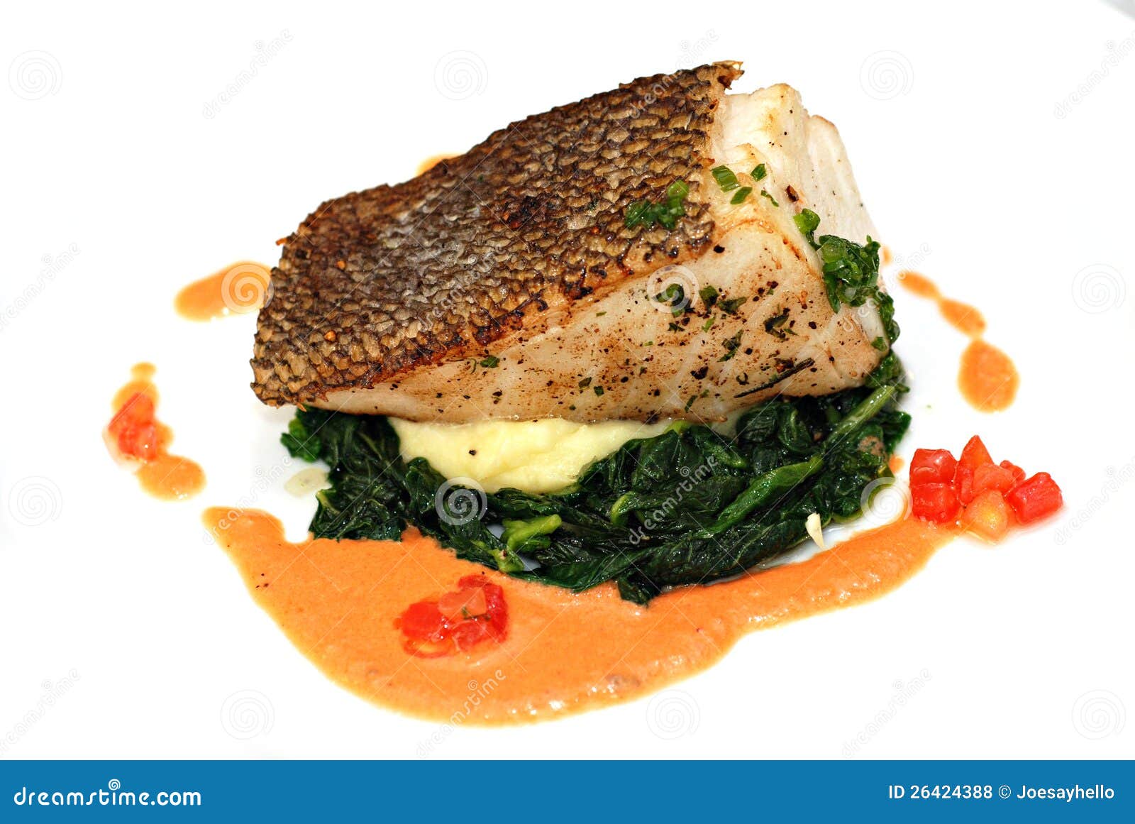 Grilled sea bass steak stock photo. Image of meal, fresh 26424388