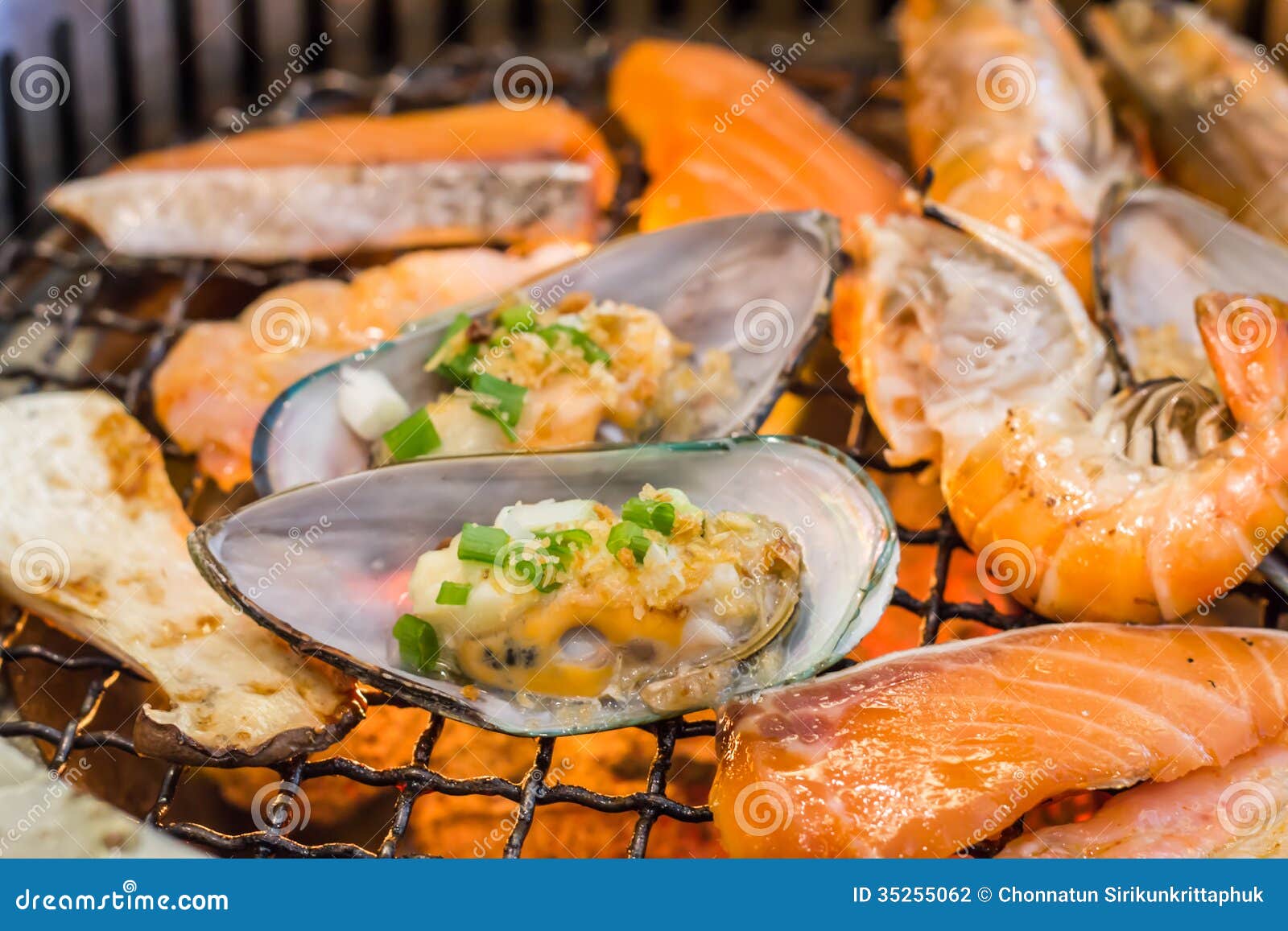 Grilled. stock photo. Image of yummy, food, salmon, grill 35255062