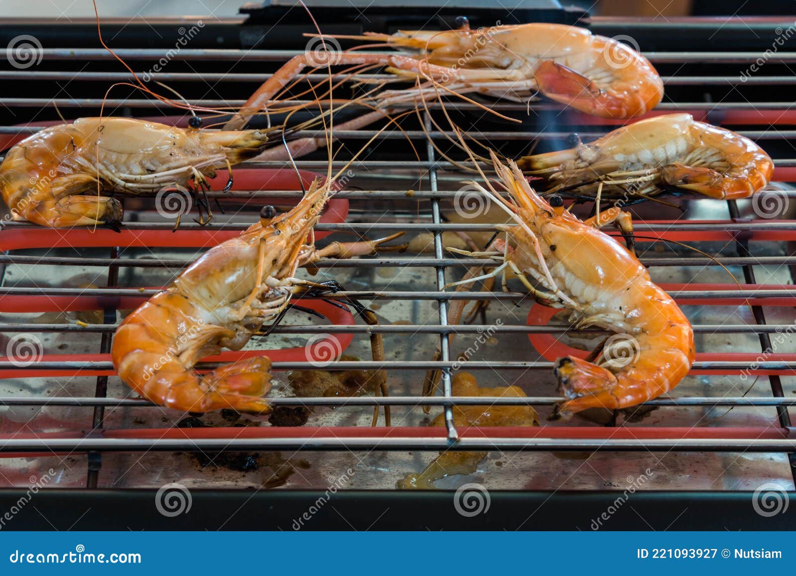 The Grilled Shrimp on the Stove are about To Be Ready To Eat. Stock ...