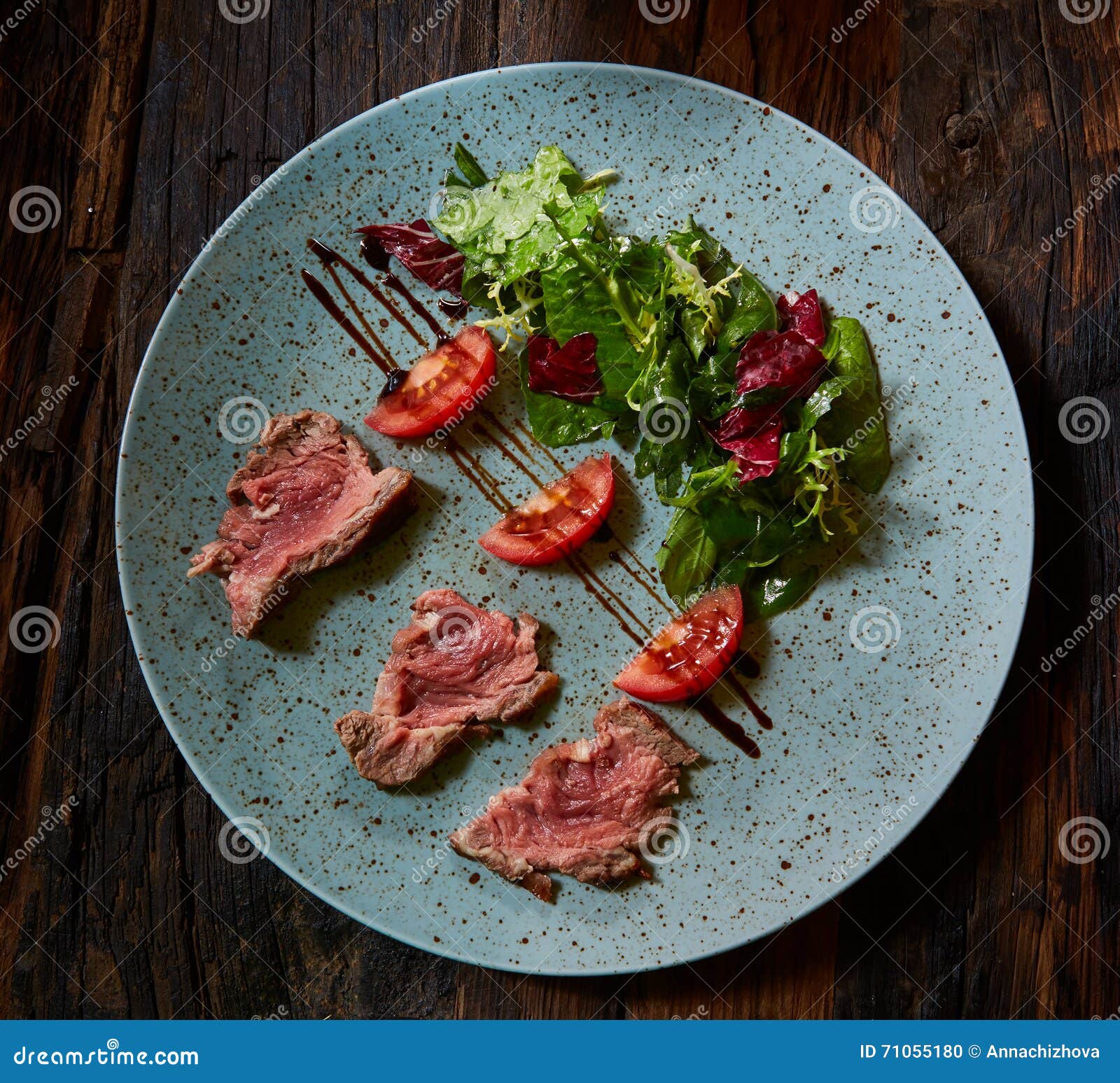 Grilled Sliced Roast Beef and Green Salad Stock Photo Image of lunch