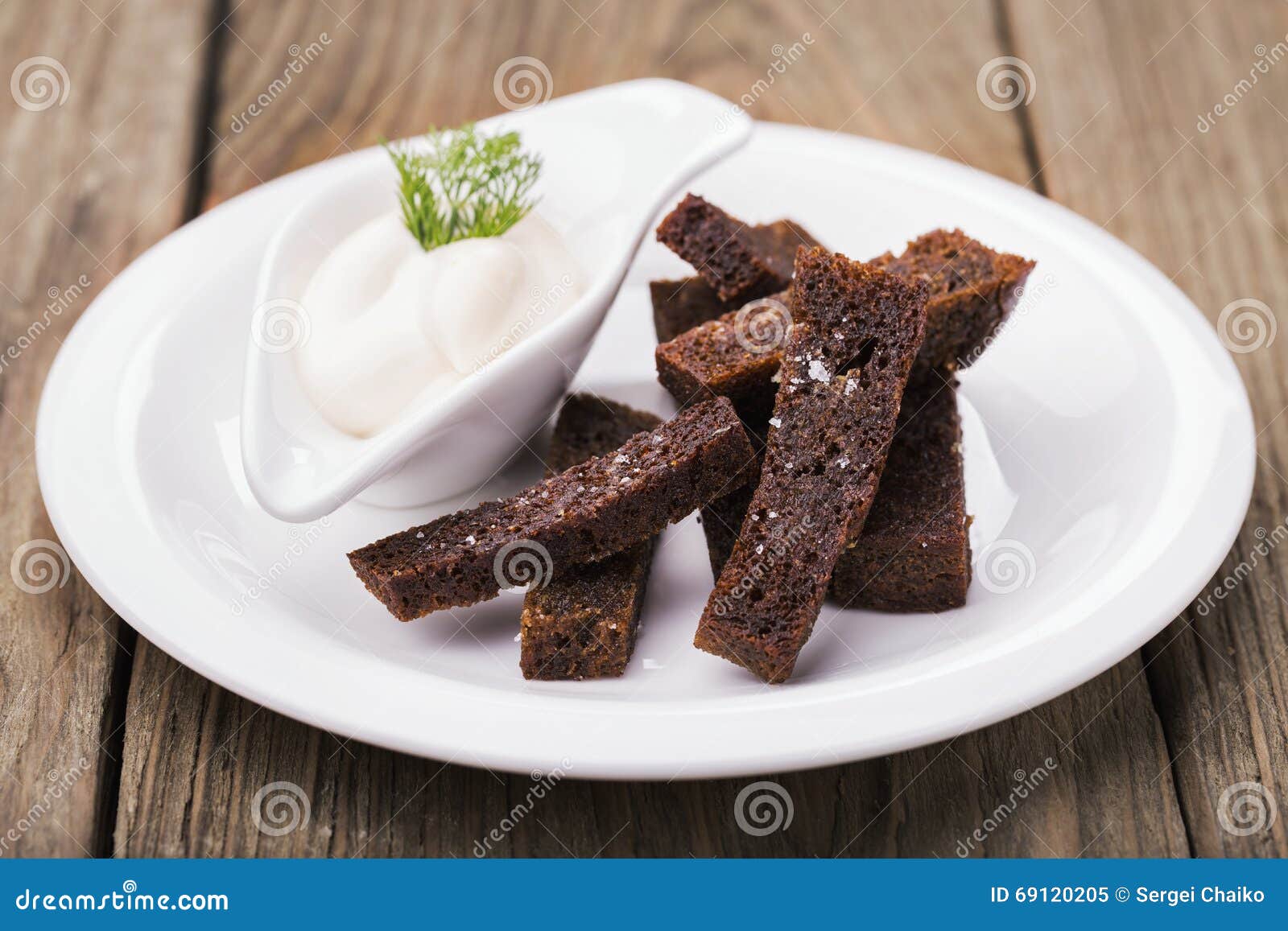Grilled Slices of Bread with Sauce Stock Image Image of menus, salt