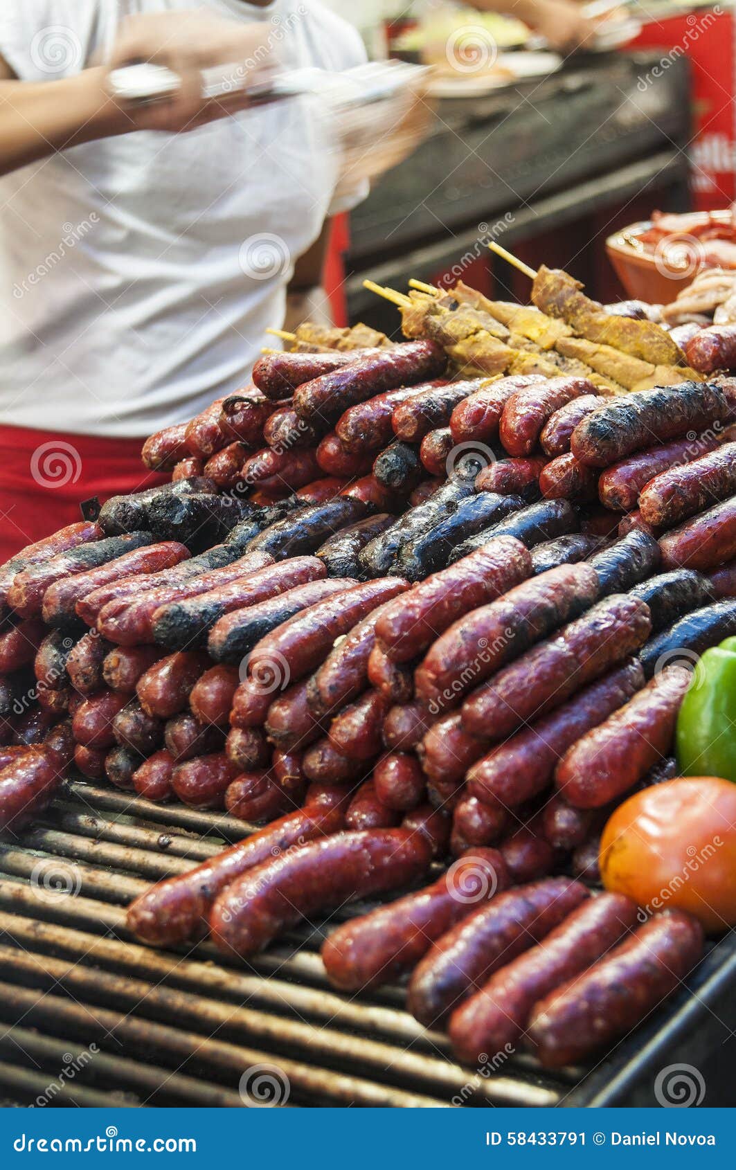 Grilled spanish sausages stock image. Image of delicious 58433791