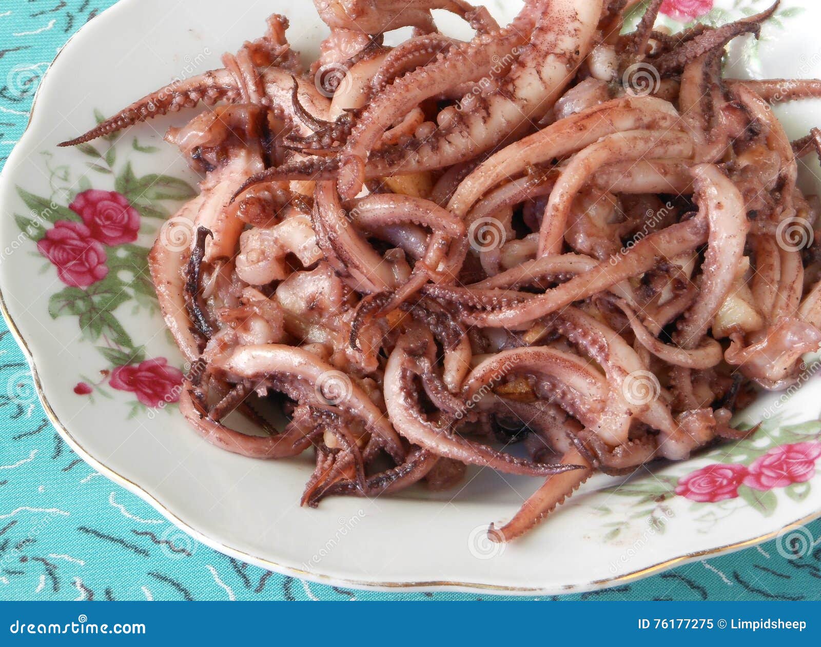 Grilled squid tentacles stock image. Image of nobody 76177275