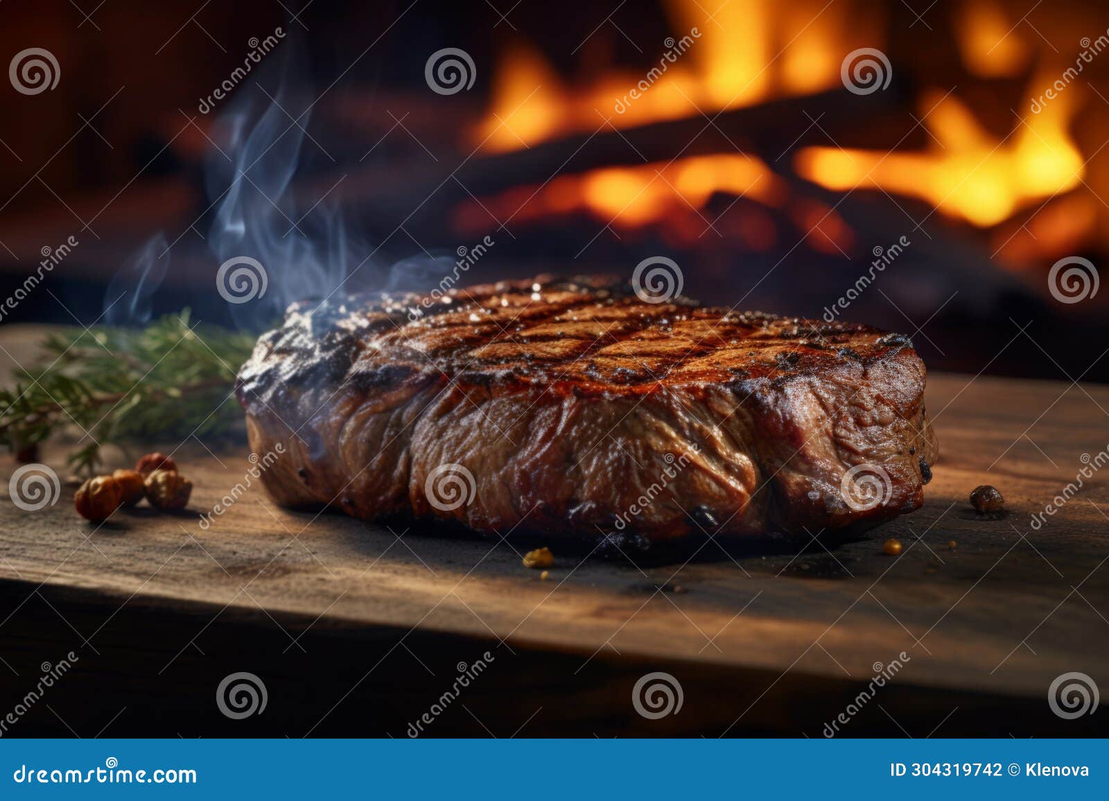 Grilled Steak with French Fries Stock Photo - Image of juicy, meal ...