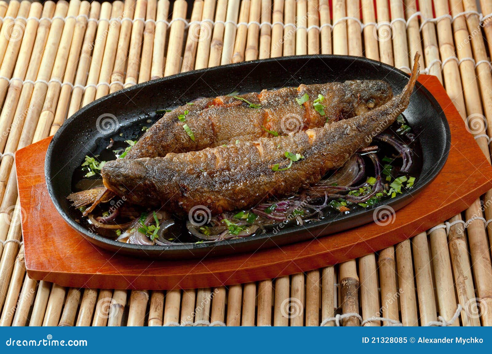 Grilled Trout stock image. Image of trout, cuisine, plate 21328085