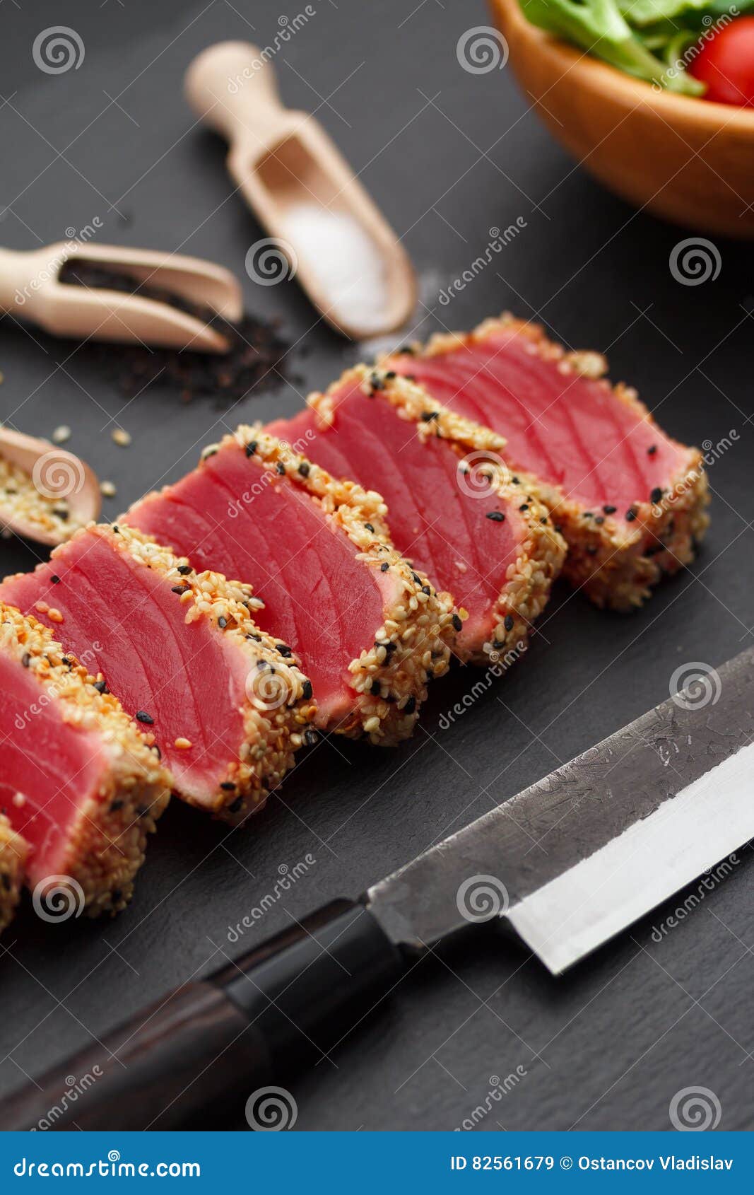 Grilled Tuna Fillet with Sesame Stock Image Image of diet, fillet