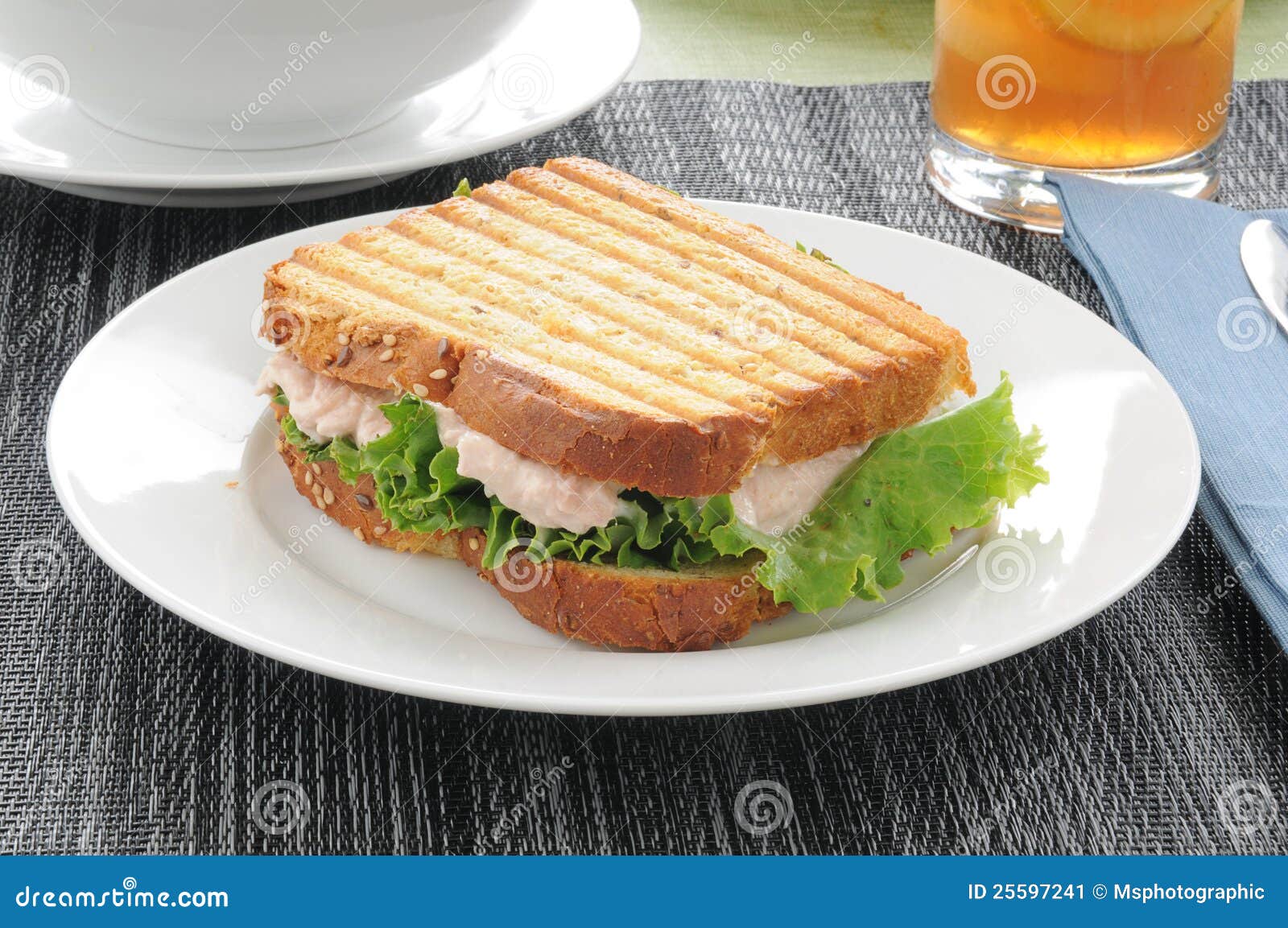 Grilled tuna sandwich stock image. Image of drink, food 25597241