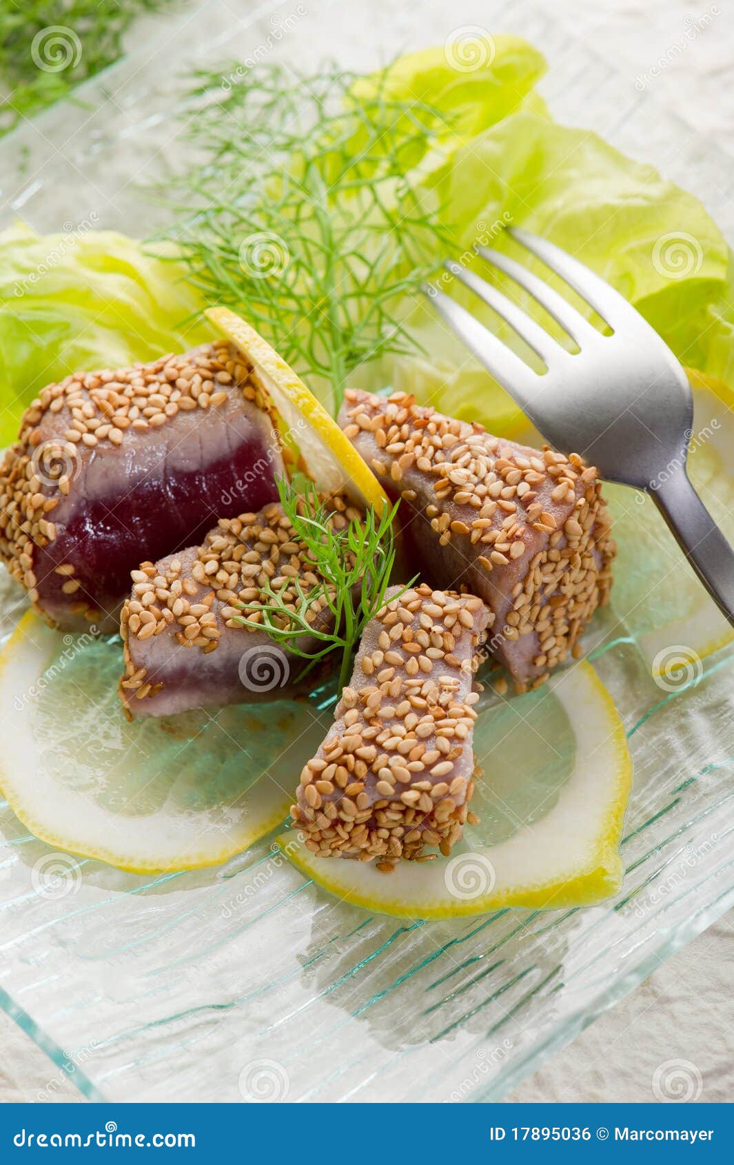Grilled Tuna with Seed Sesame Stock Photo Image of healthy, cooking