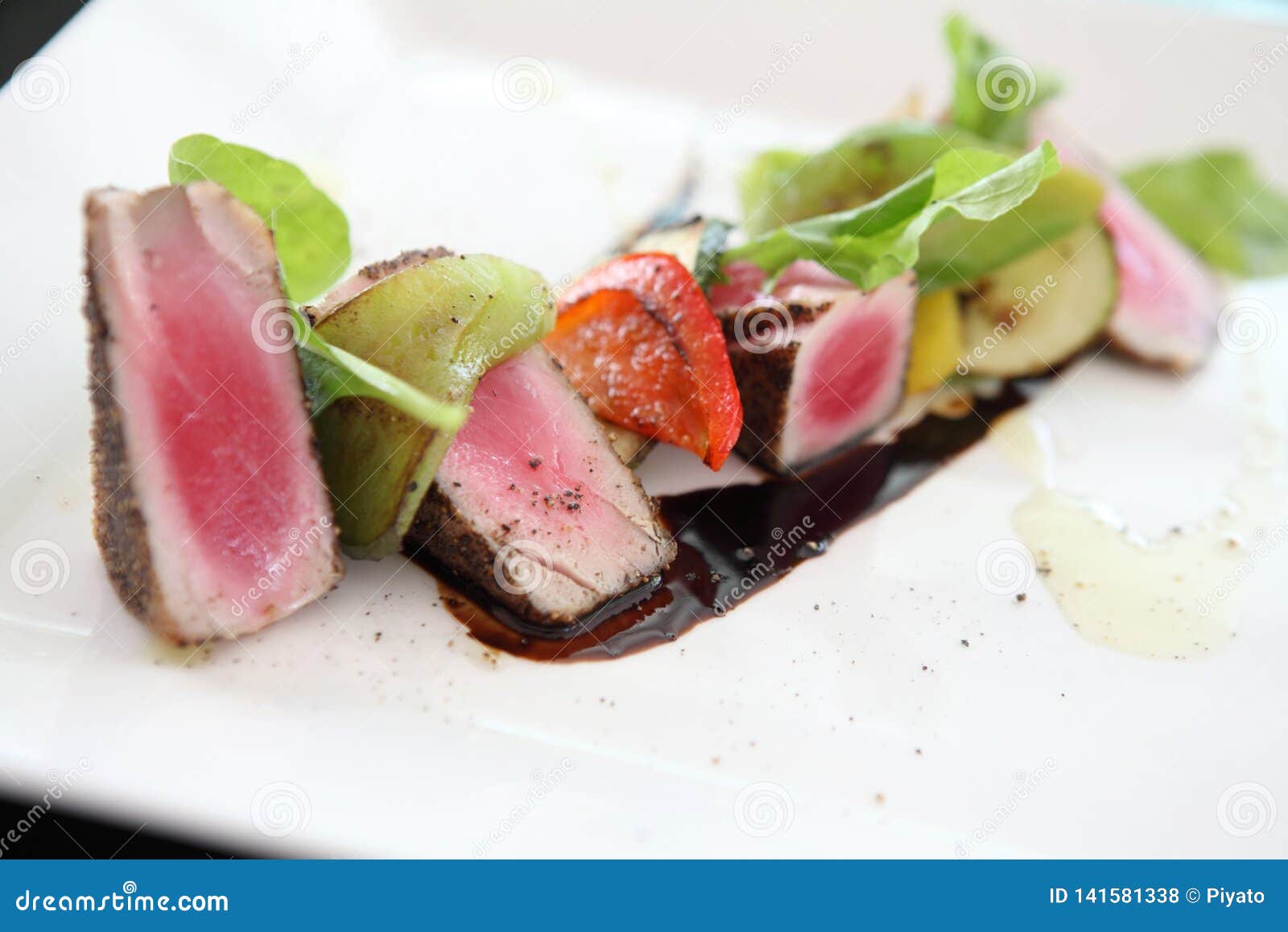 Grilled tuna steak stock photo. Image of cuisine, juicy 141581338