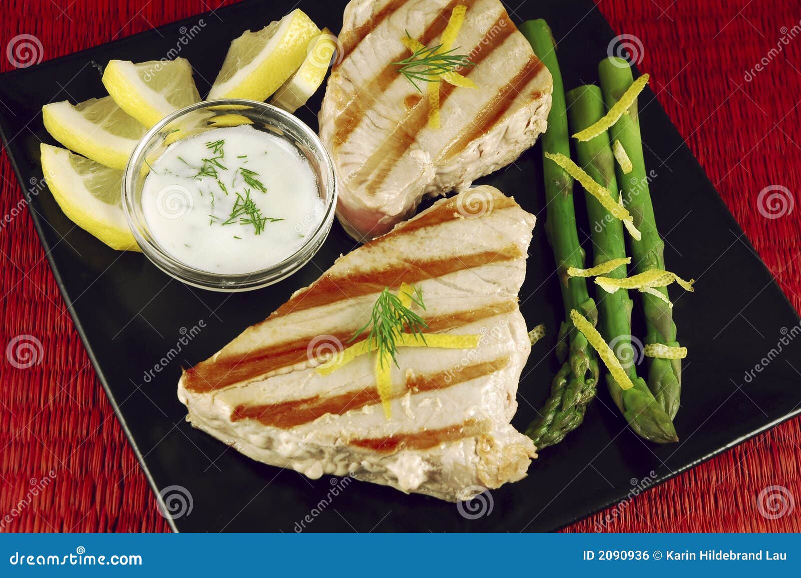 Grilled Tuna Steak stock photo. Image of food, plate, seafood 2090936