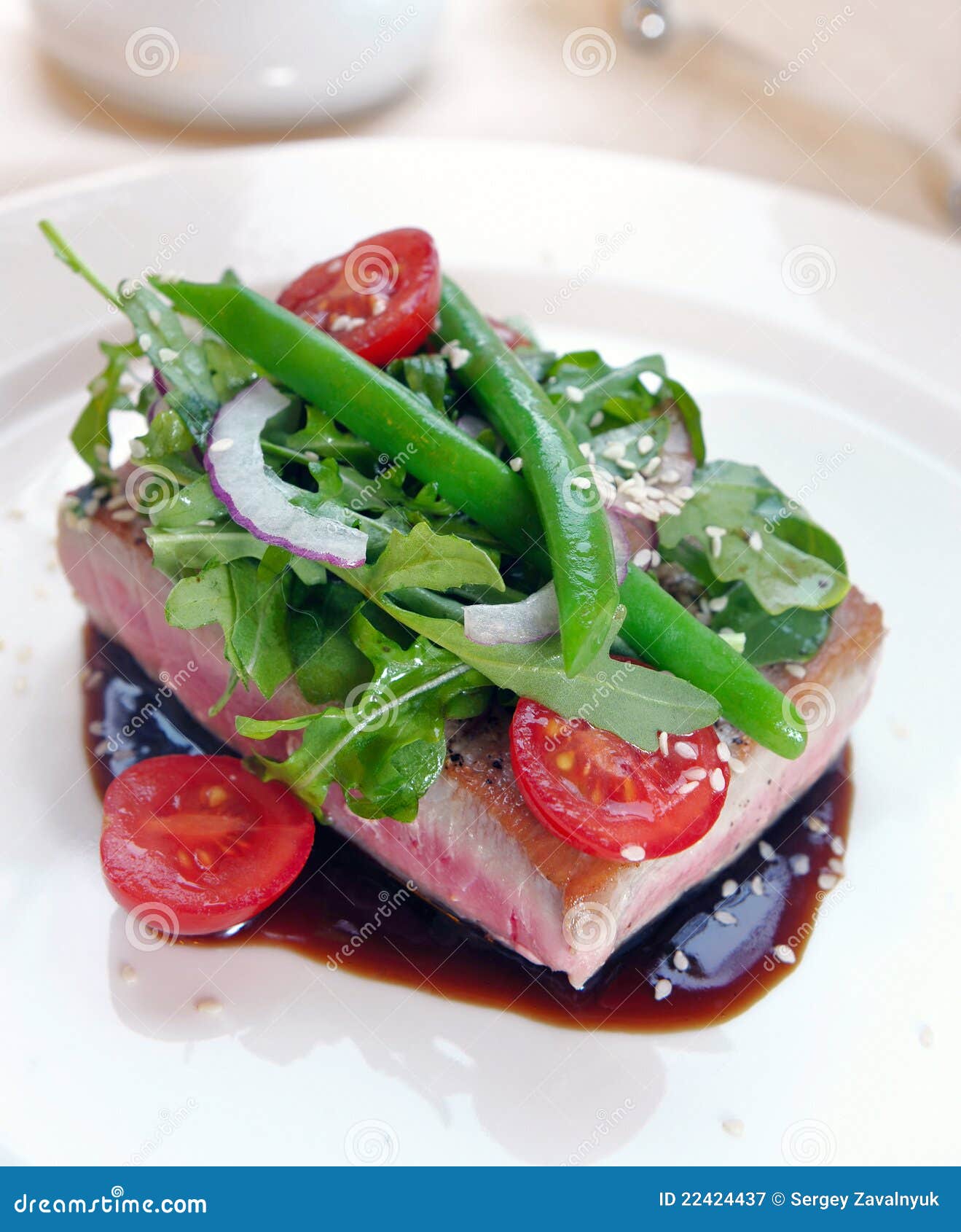 Grilled Tuna with Vegetables Stock Image Image of restaurant, pepper