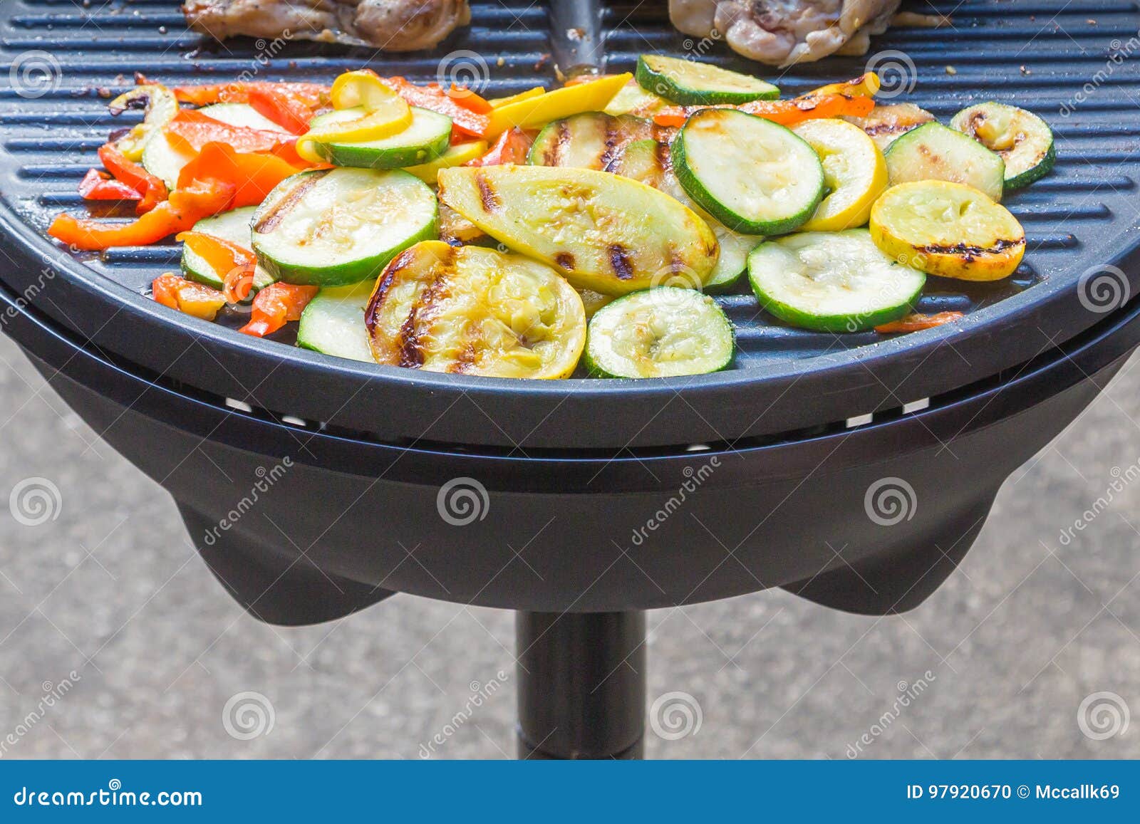 Grilled Vegetables on Electric Grill Stock Photo Image of grill, chicken 97920670