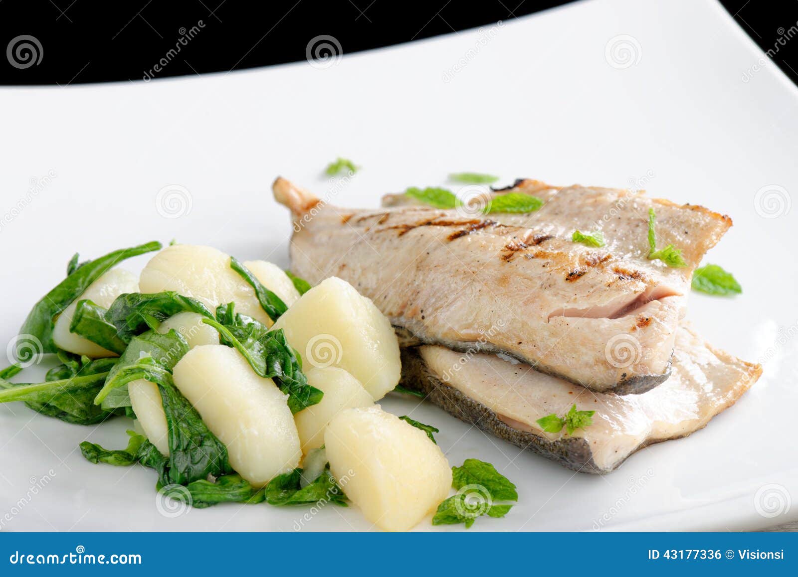 Grilled White Fish Fillets with Potato Stock Photo Image of cook