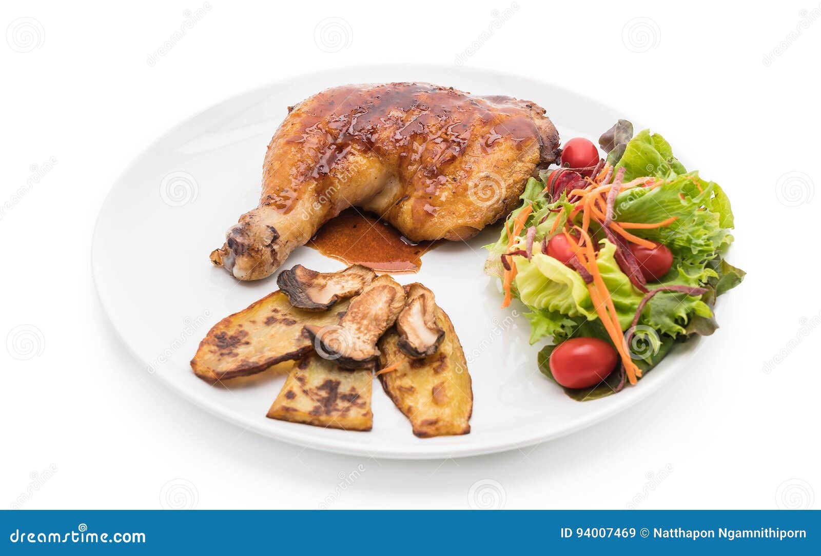 Grilles Chicken Steak with Teriyaki Sauce Stock Image Image of