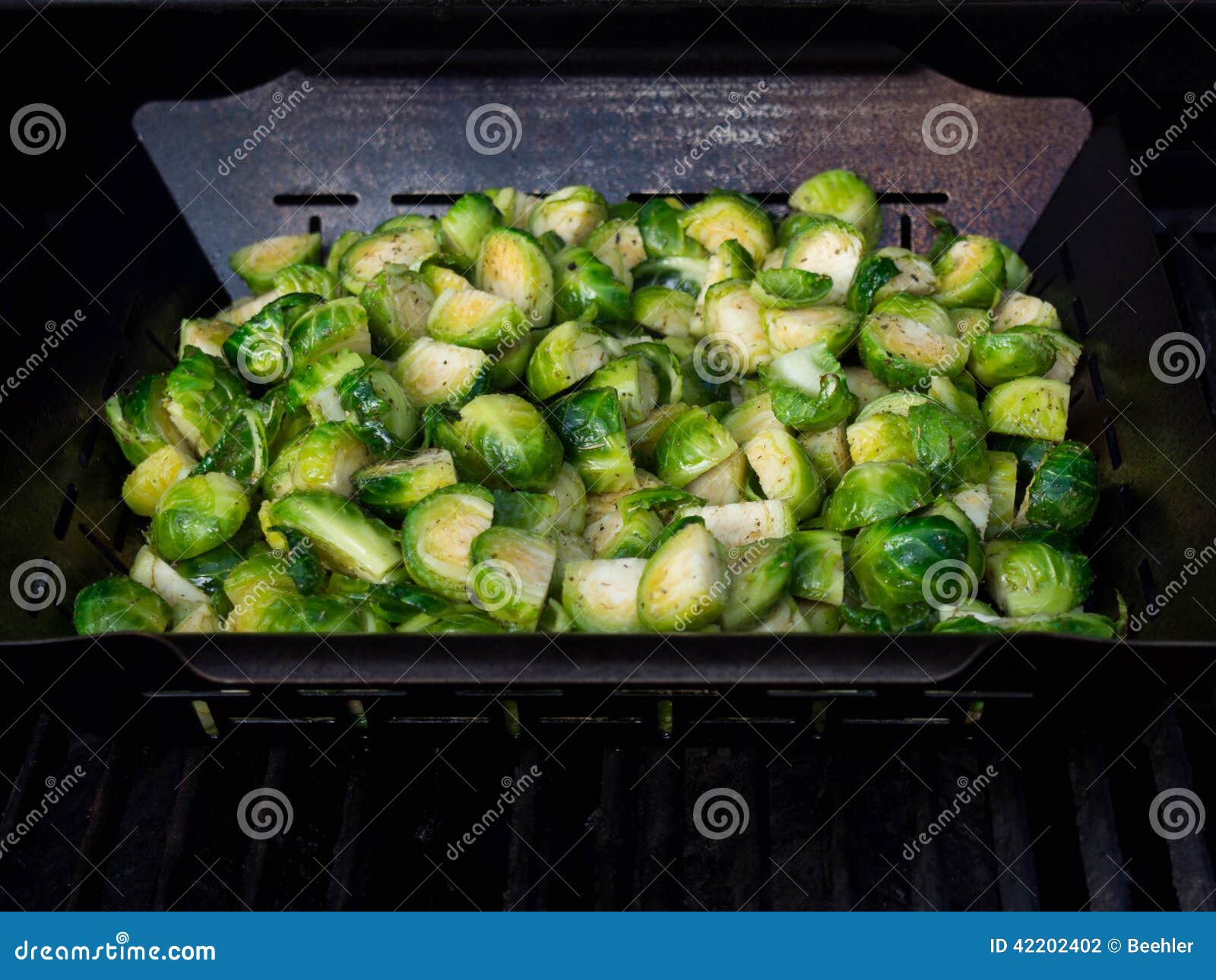 Grilling Brussel Sprouts 2 stock photo. Image of leaf 42202402