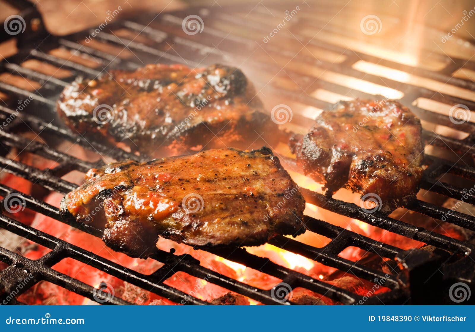 grilling marinated meat