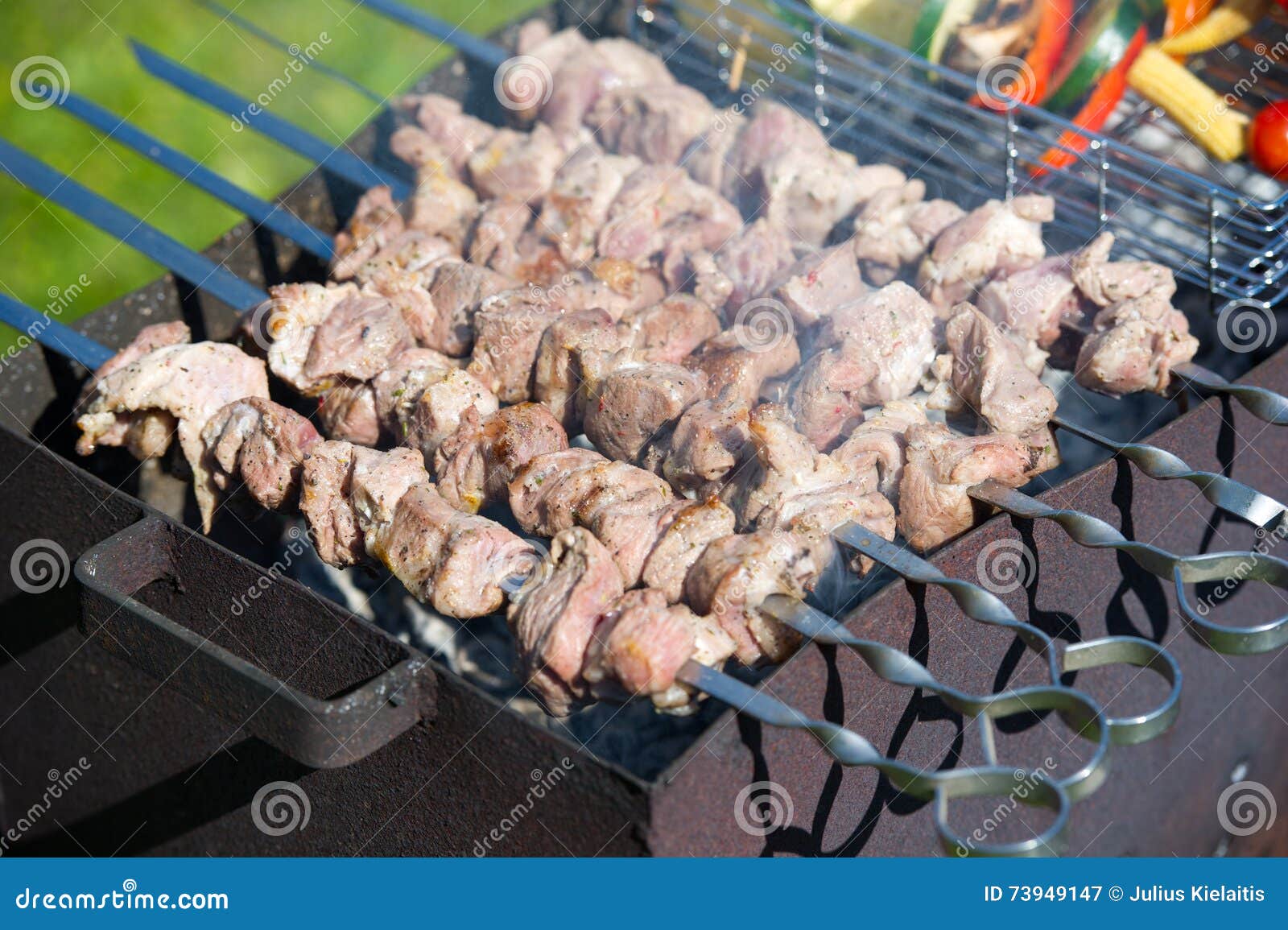 Shashlik Or Shashlyk (meaning Skewered Meat) Was Originally Made Of Lamb.  Stock Photo, Picture and Royalty Free Image. Image 88128379.