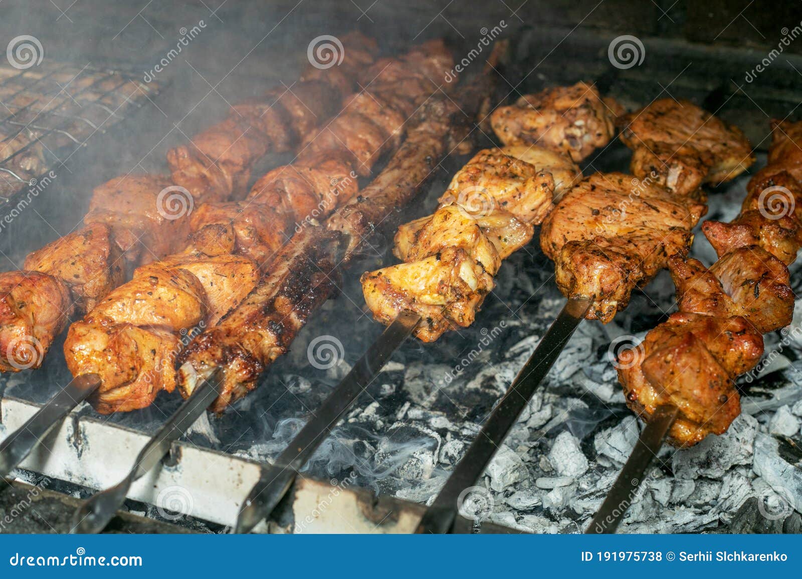 Shashlik Meaning Skewered Meat Originally Made Stock Photo 682149109