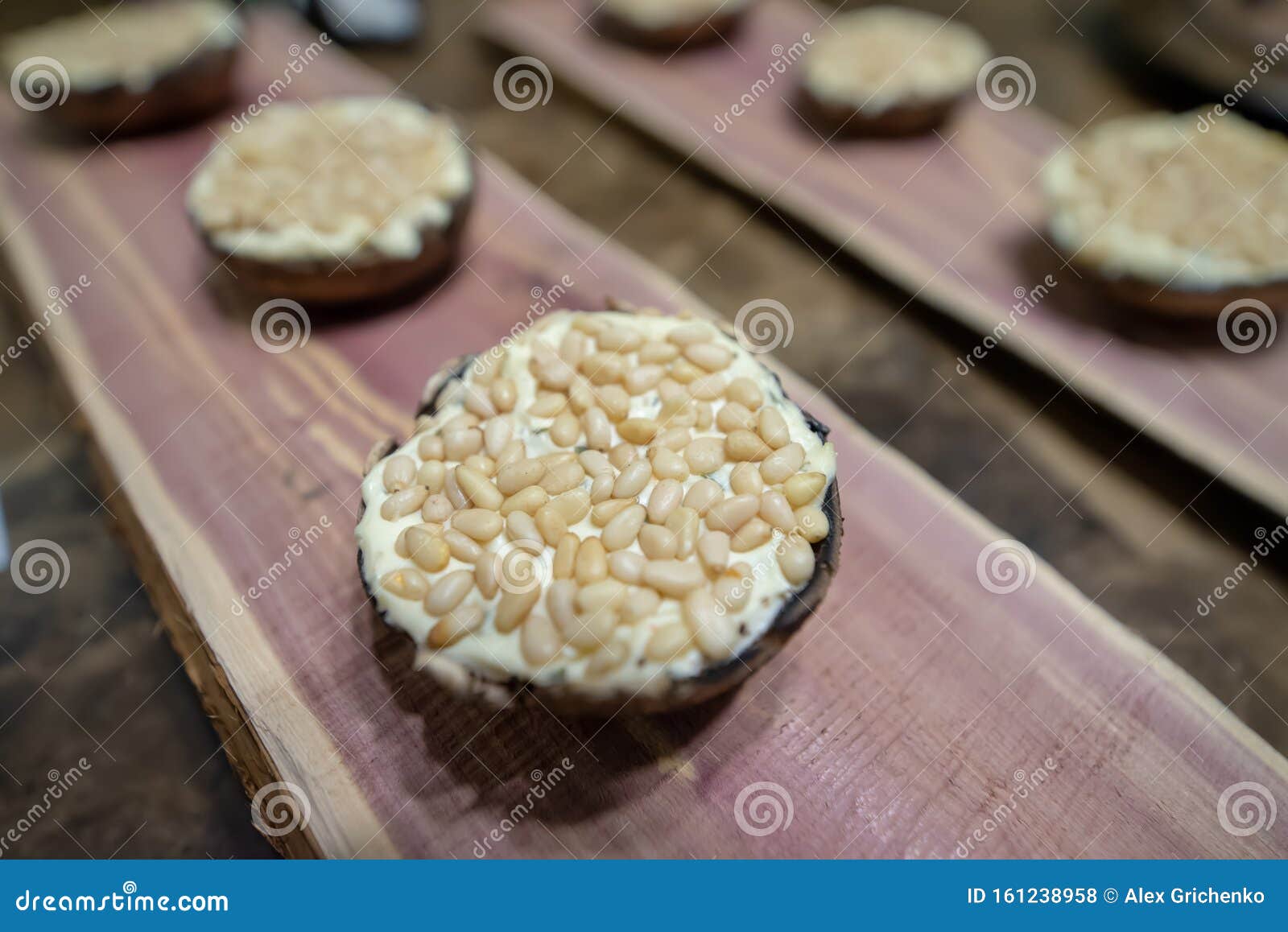 Grilling Portobello Mushrooms on Cedar Plank Stock Photo Image of