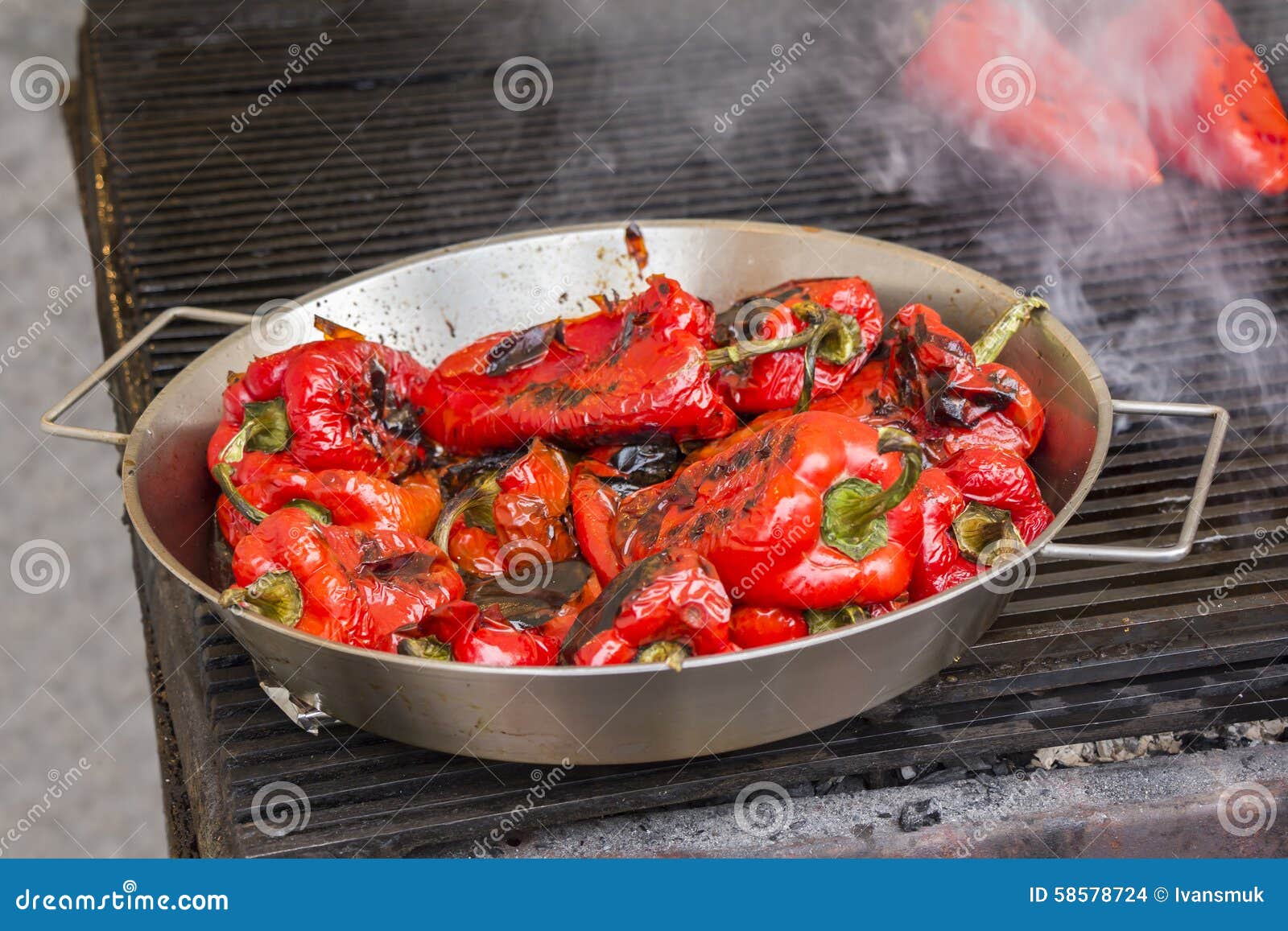 Grilling red peppers stock photo. Image of fresh, gourmet 58578724