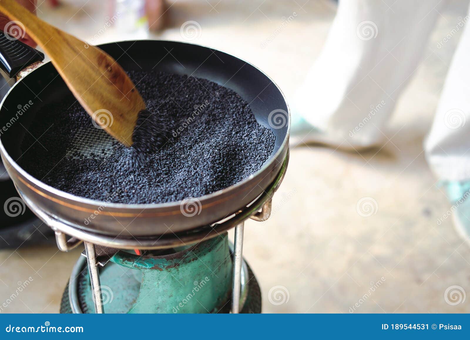 Grilling Toasting Roasting Black Sesame Seed Cereal Stock Image Image