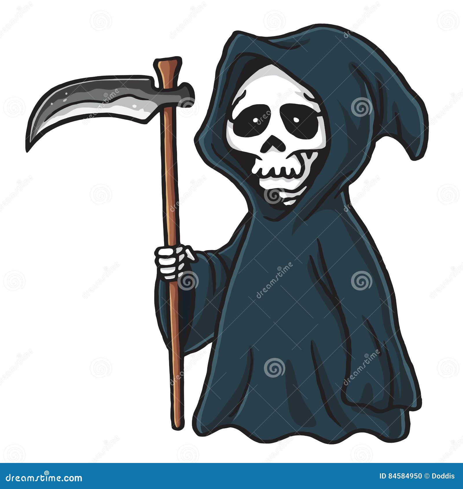 grim reaper cute cartoon skeleton halloween  