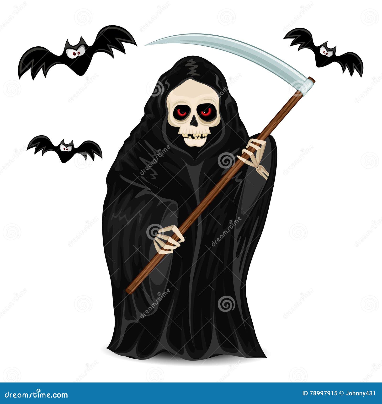 Grim Reaper Isolated for Halloween Stock Vector - Illustration of ...