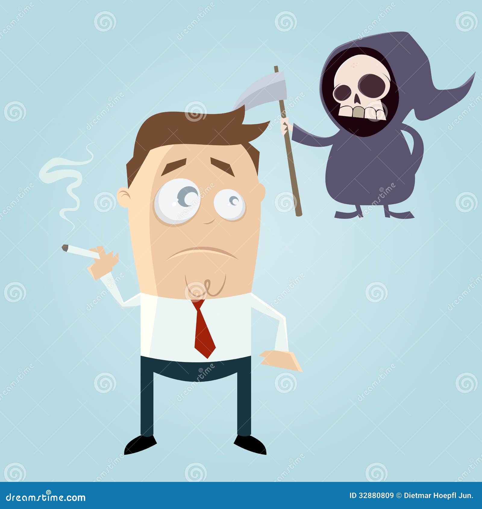 Grim Reaper is Waiting for Smoker Stock Vector - Illustration of amusing,  reaper: 32880809