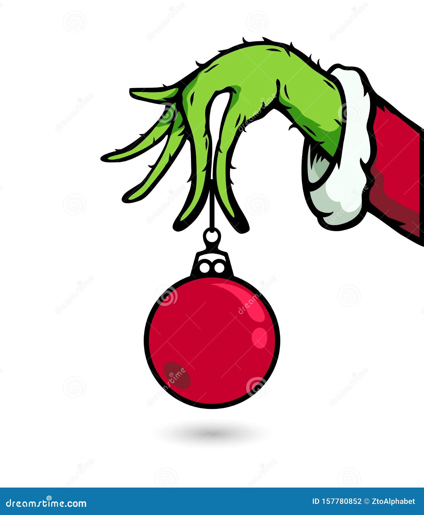 grinch hand with ornament christmas