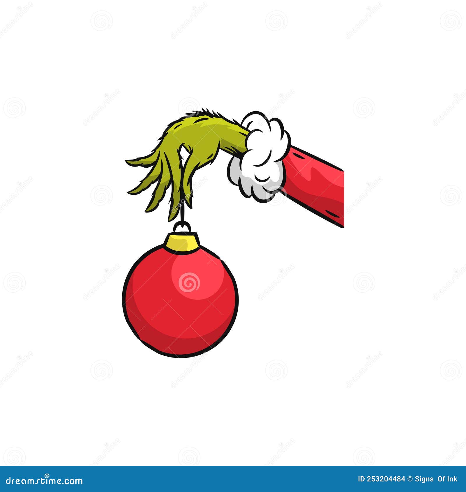 grinch hands ornament christmas