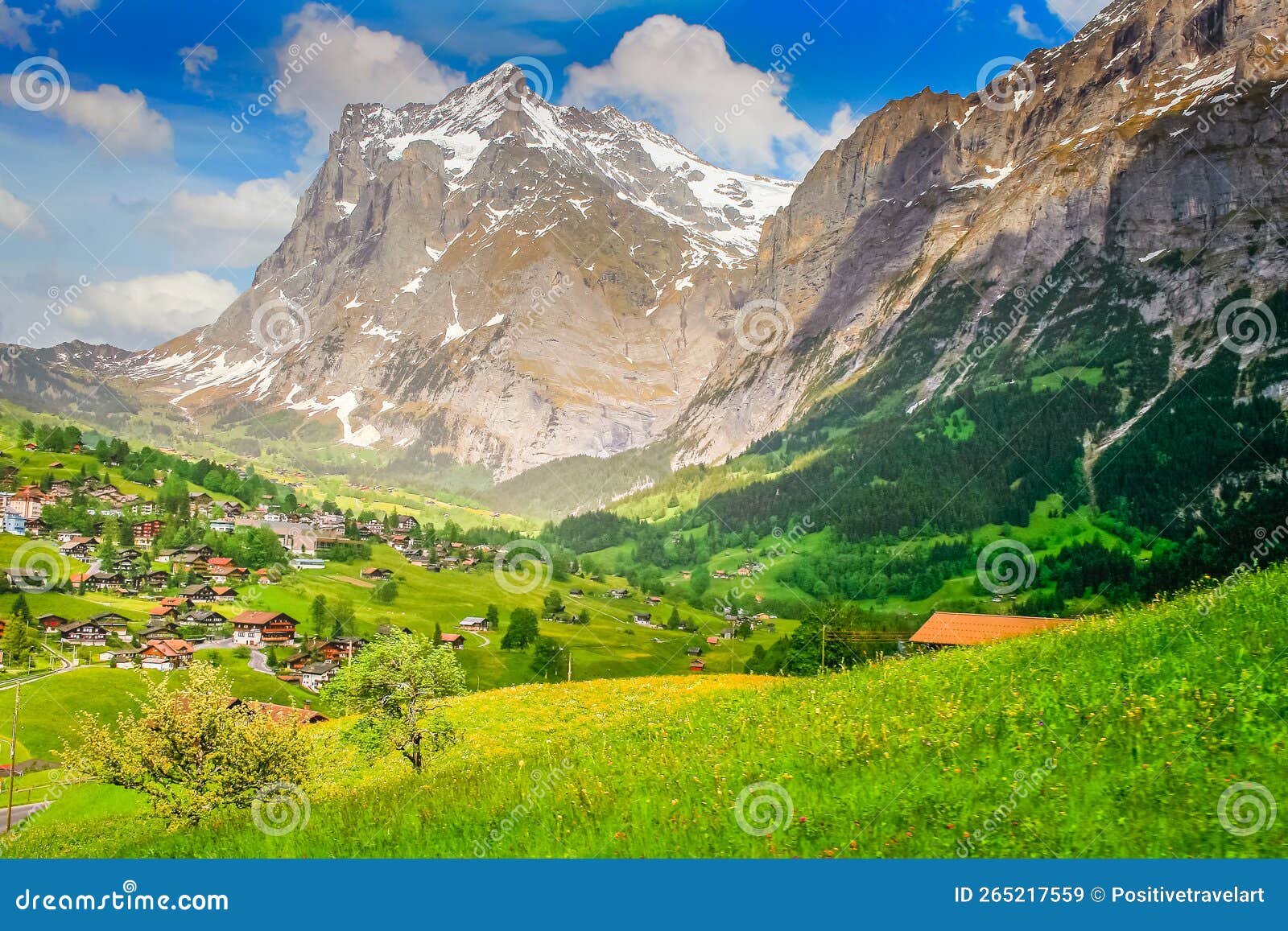 Grindelwald Alpine Village Near Interlaken In The Canton Of Bern Swiss