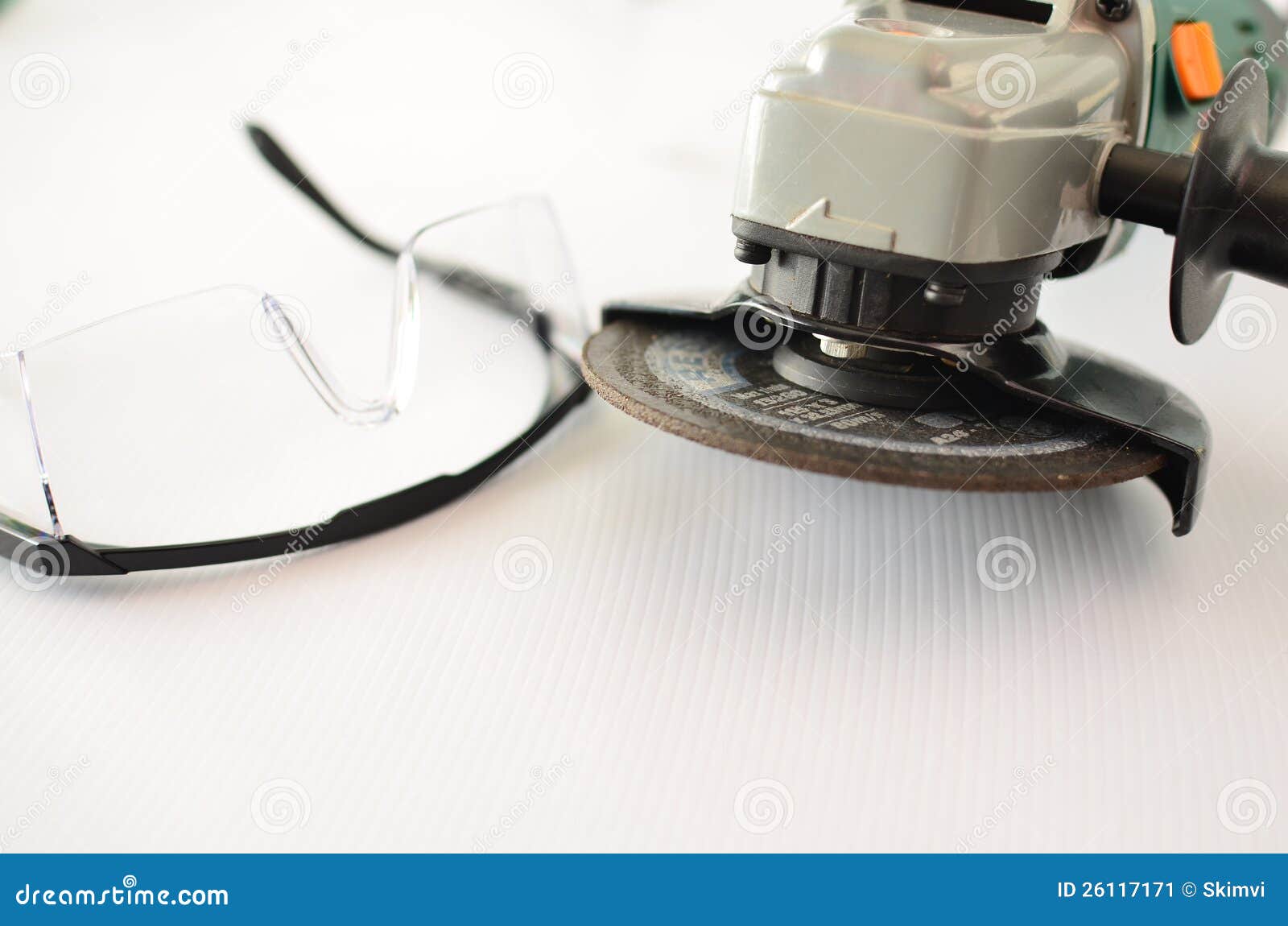 Grinder with Safety Goggles Stock Image Image of electric, grinder