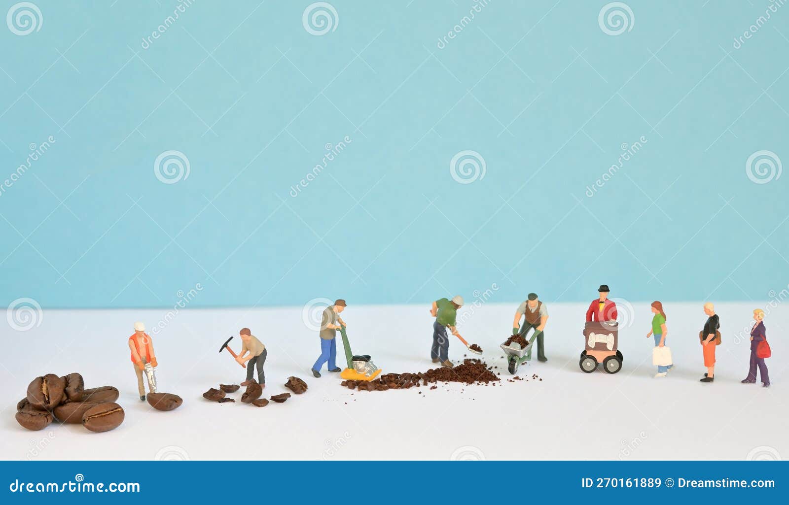 Grinding Coffee Workers and People Waiting for Fresh Coffee Stock Image Image of industry