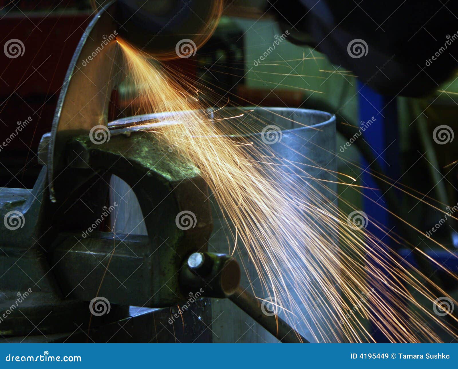 GRINDING colour METAL stock image. Image of texture, closeup 4195449