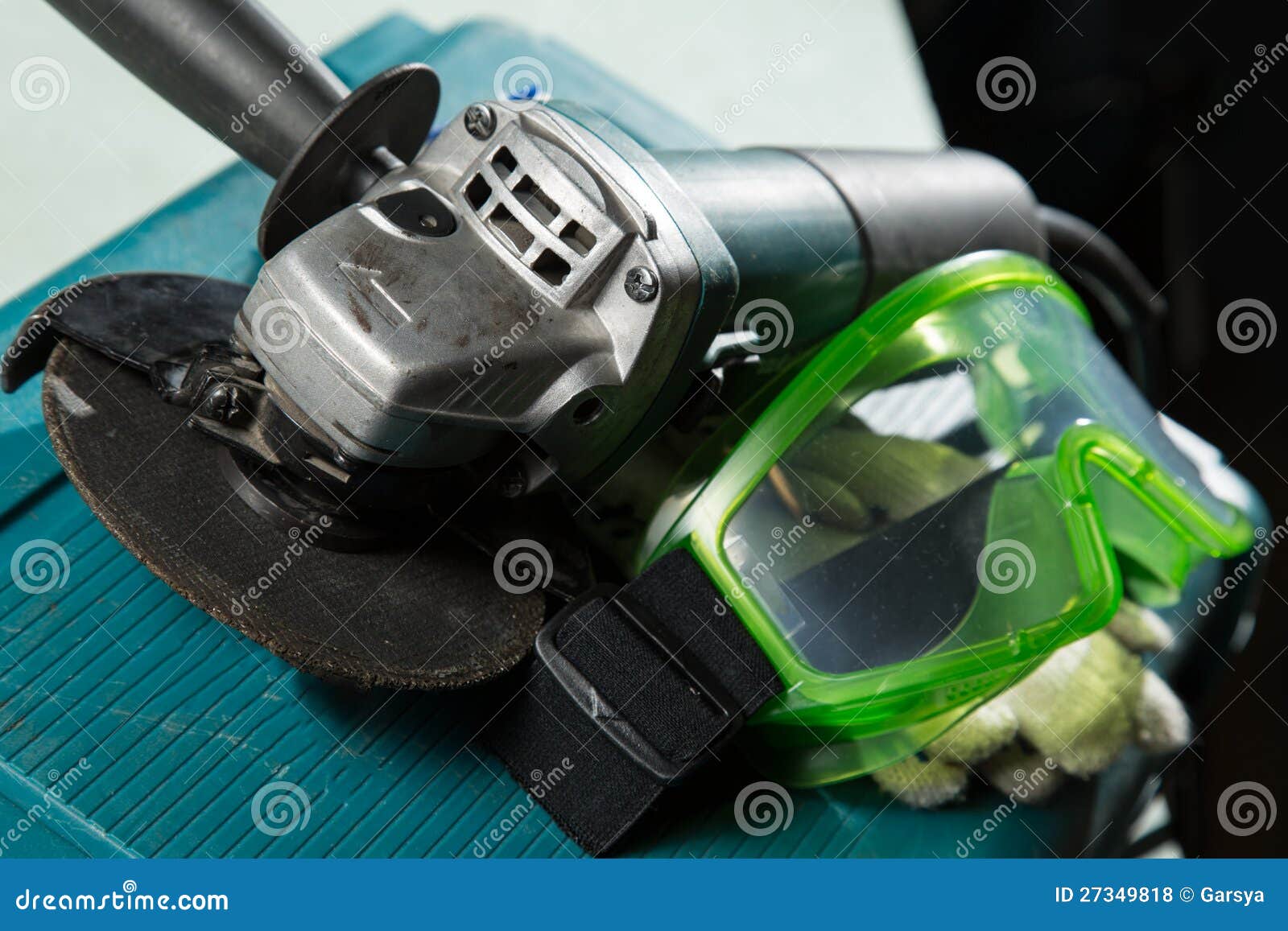 Grinding Machine with Gloves Stock Photo Image of glove, black 27349818