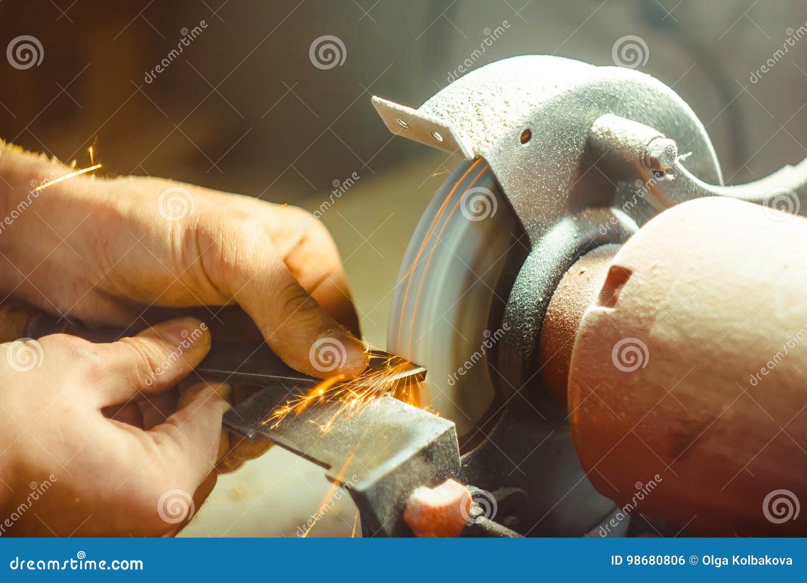 The Grinding Machine Sharpens Stock Photo Image of metal, process