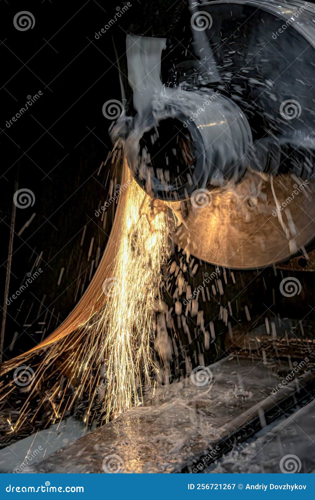 Grinding Metal on a Circular Grinding Machine with Water Cooling Stock