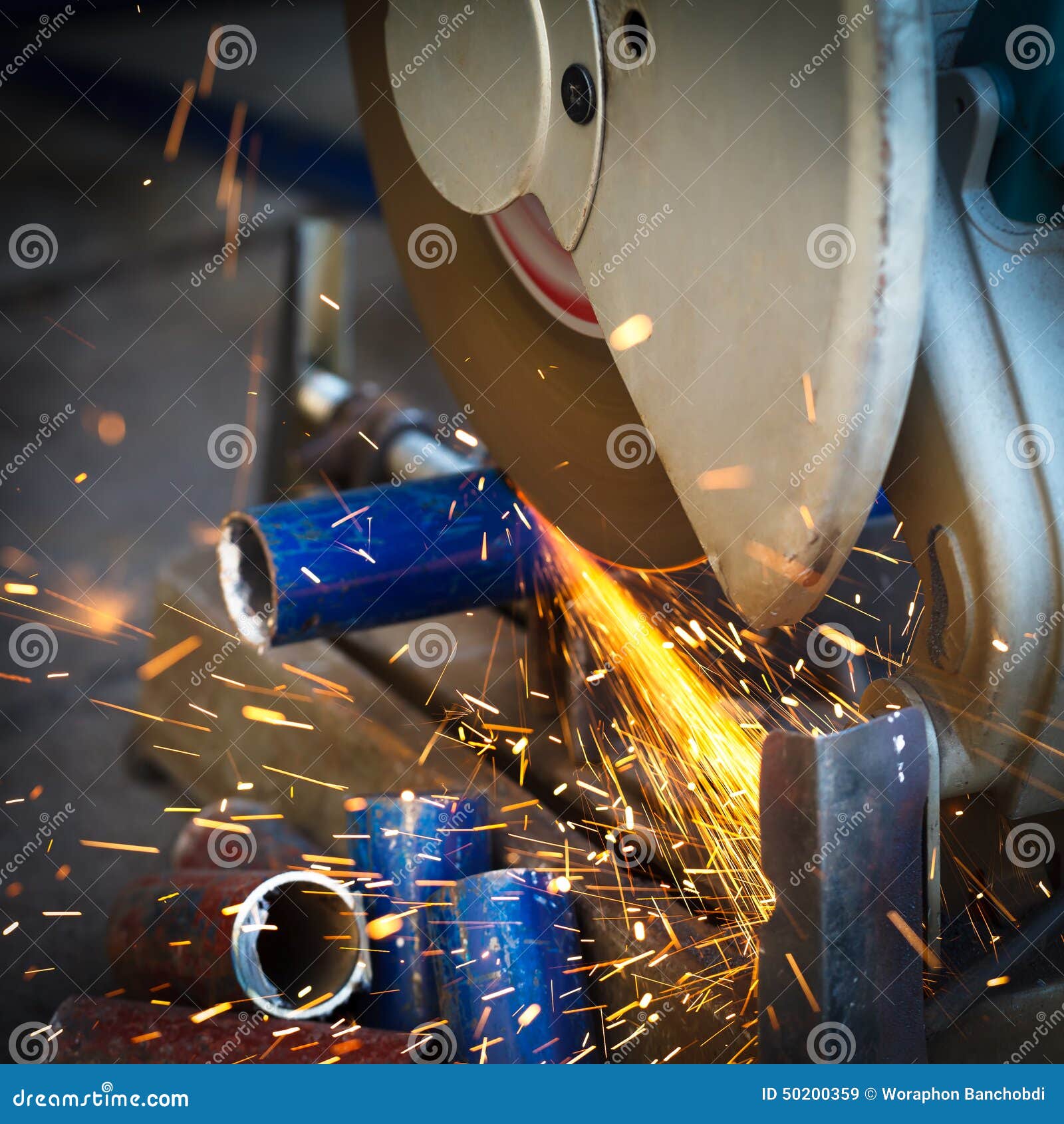 Grinding A Metal Plate Stock Photo Image 50200359