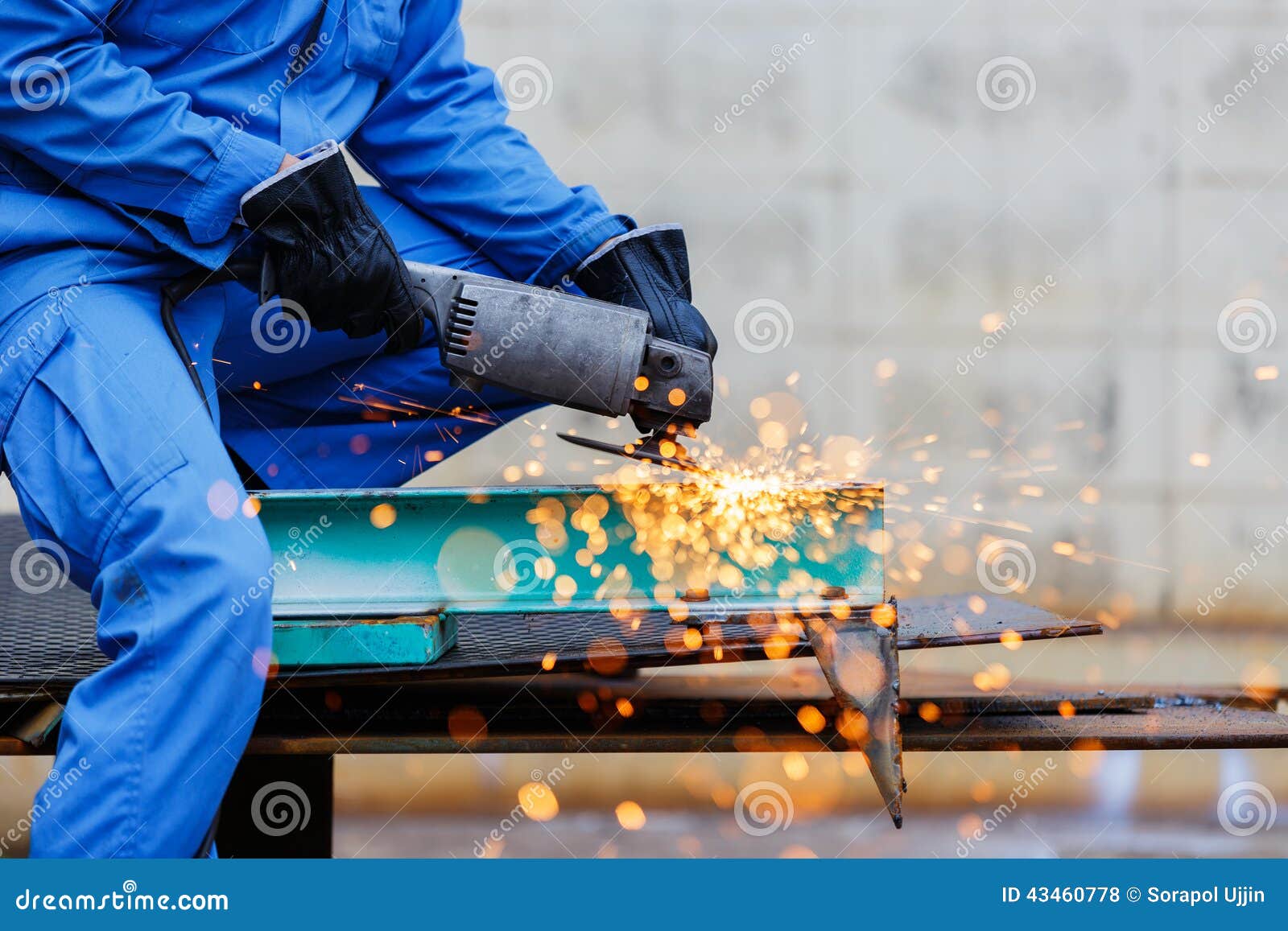 Grinding Steel by Electric Grinding Machine Stock Photo Image of