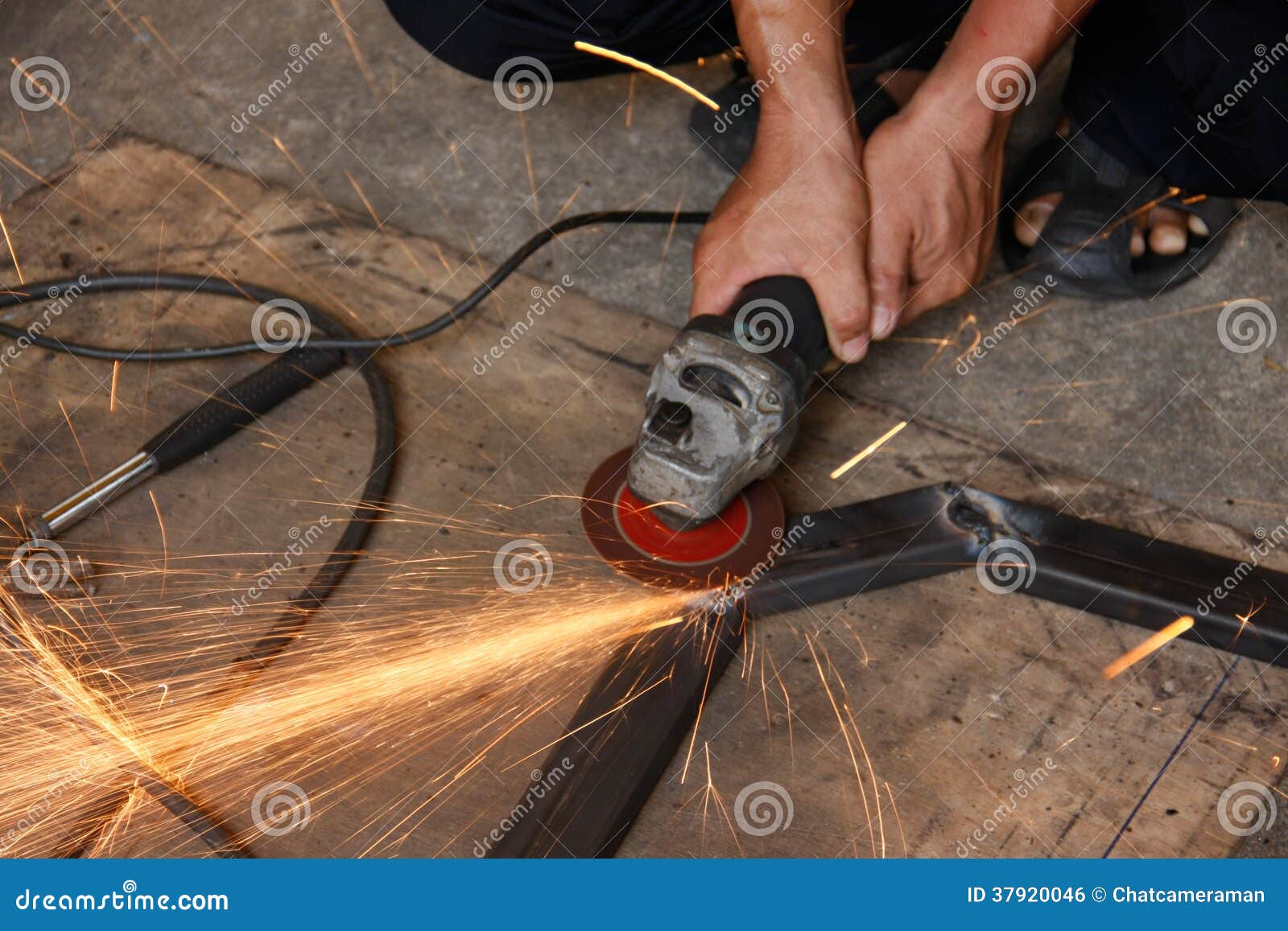 Grinding steel stock photo. Image of protection, rotate 37920046