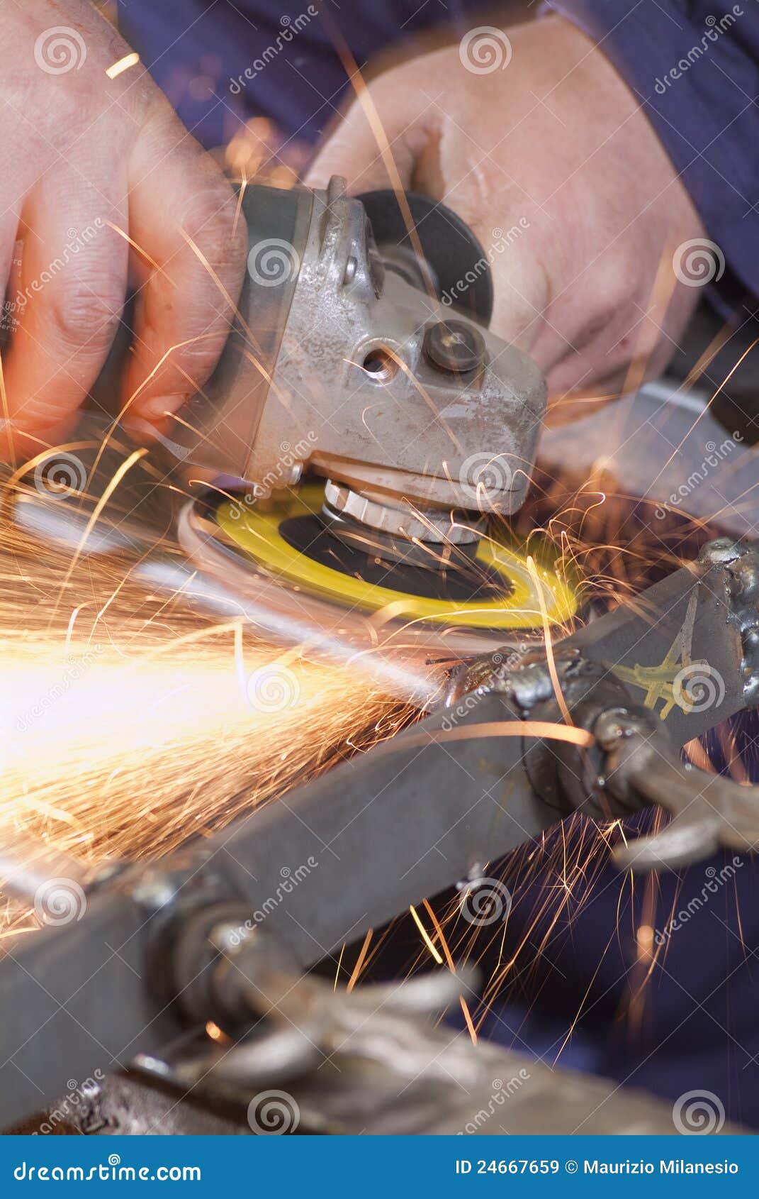 Grinding Wheel Cutting Iron Stock Image Image of blade, disk 24667659