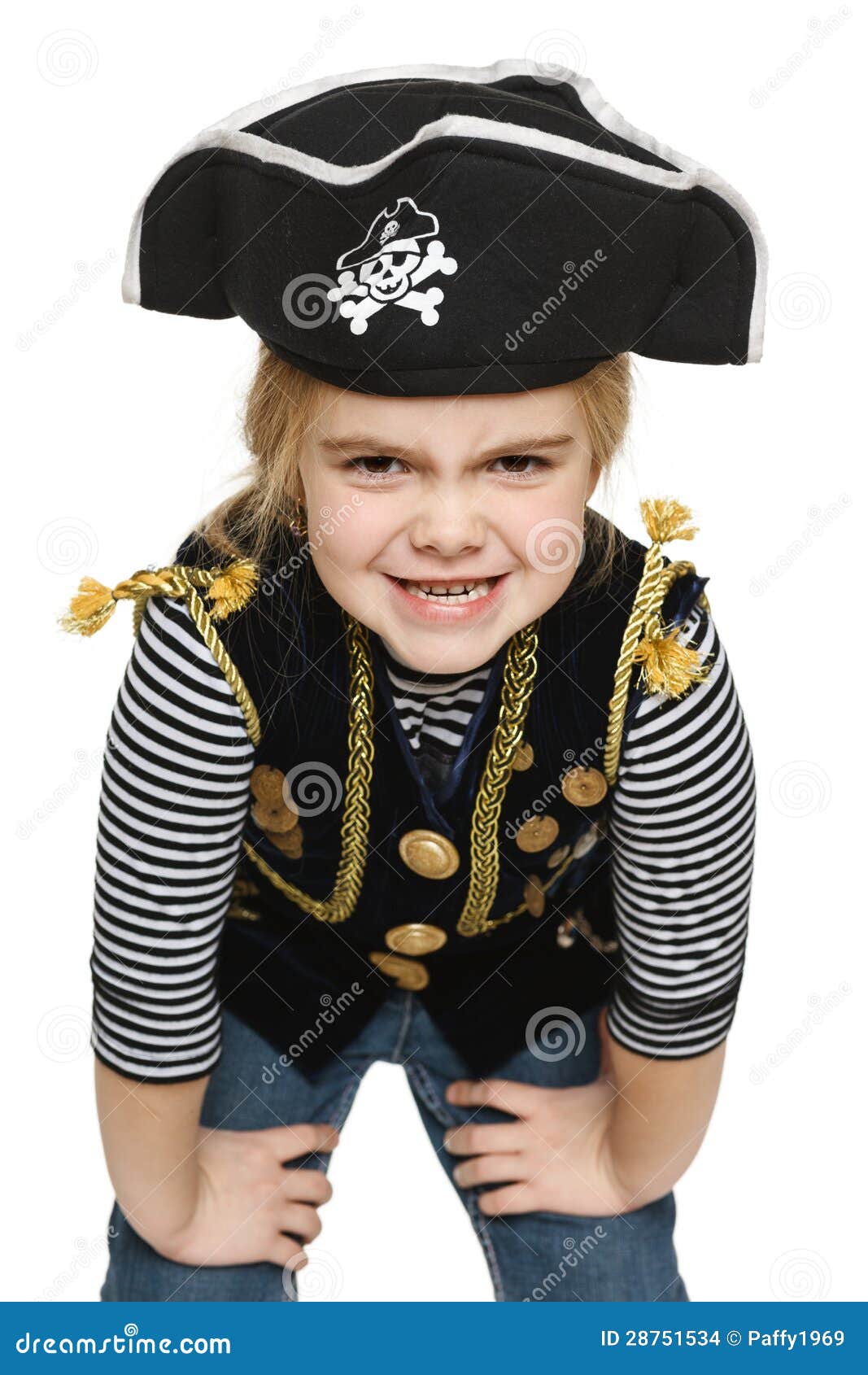 Grinning Little Girl Pirate Stock Photo Image of masquerade